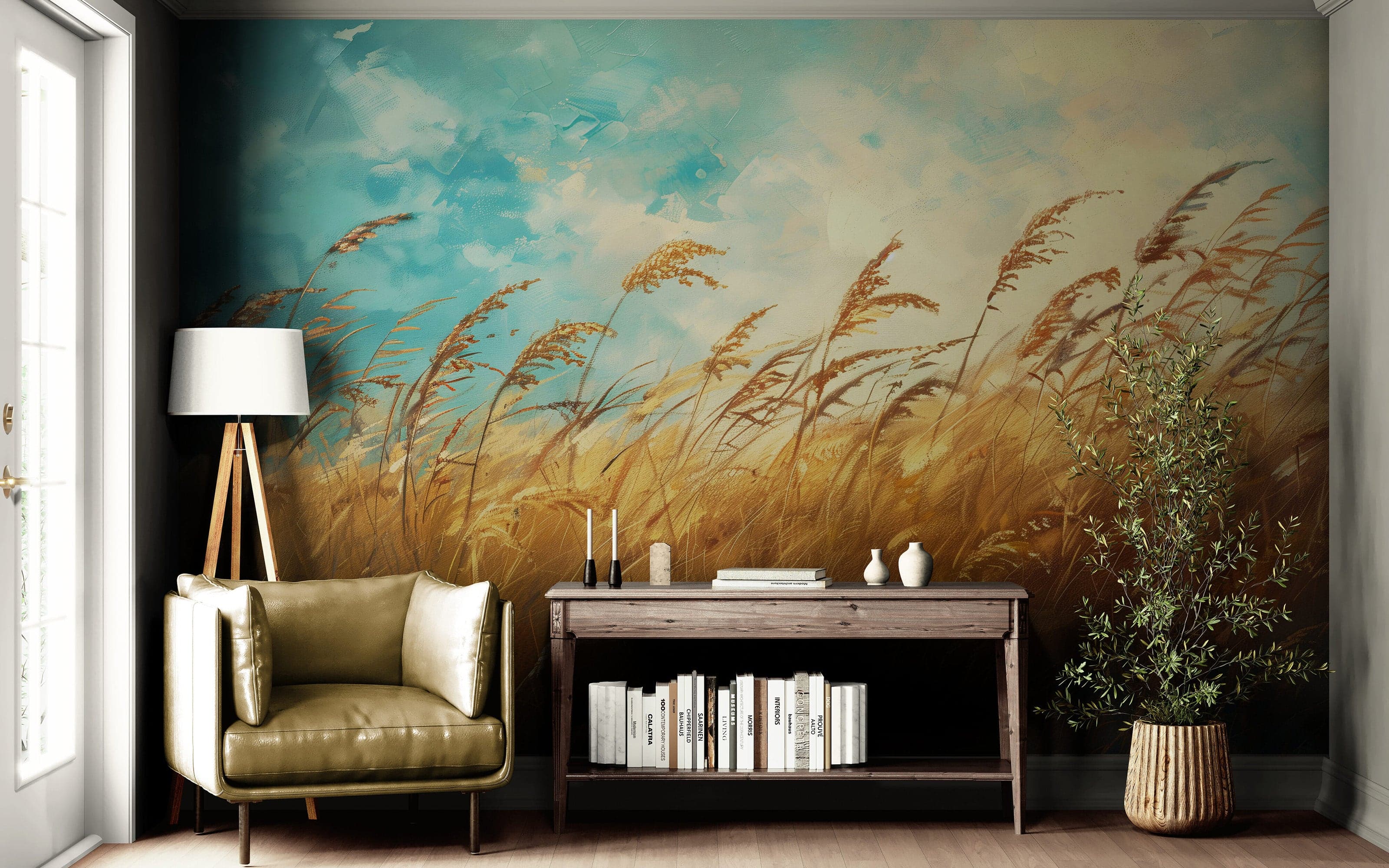 Wildgrass Wallpaper Mural. Rustic Country Farmhouse Theme. #7017 - Image 5