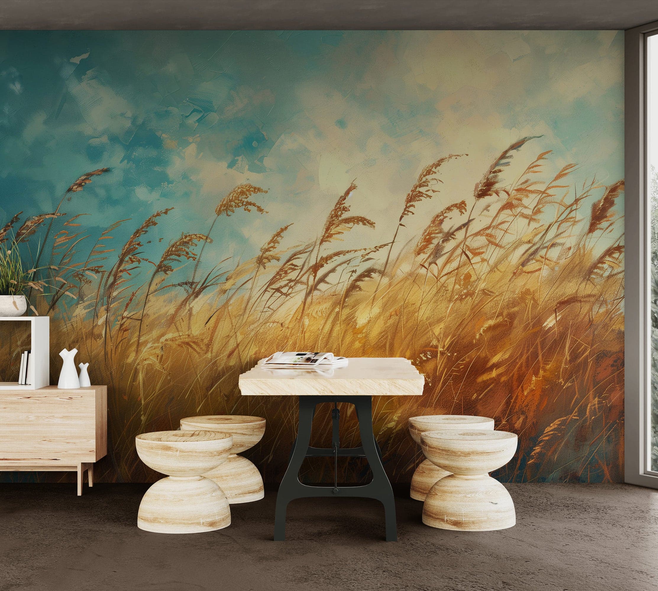 Wildgrass Wallpaper Mural. Rustic Country Farmhouse Theme. #7017 - Image 6