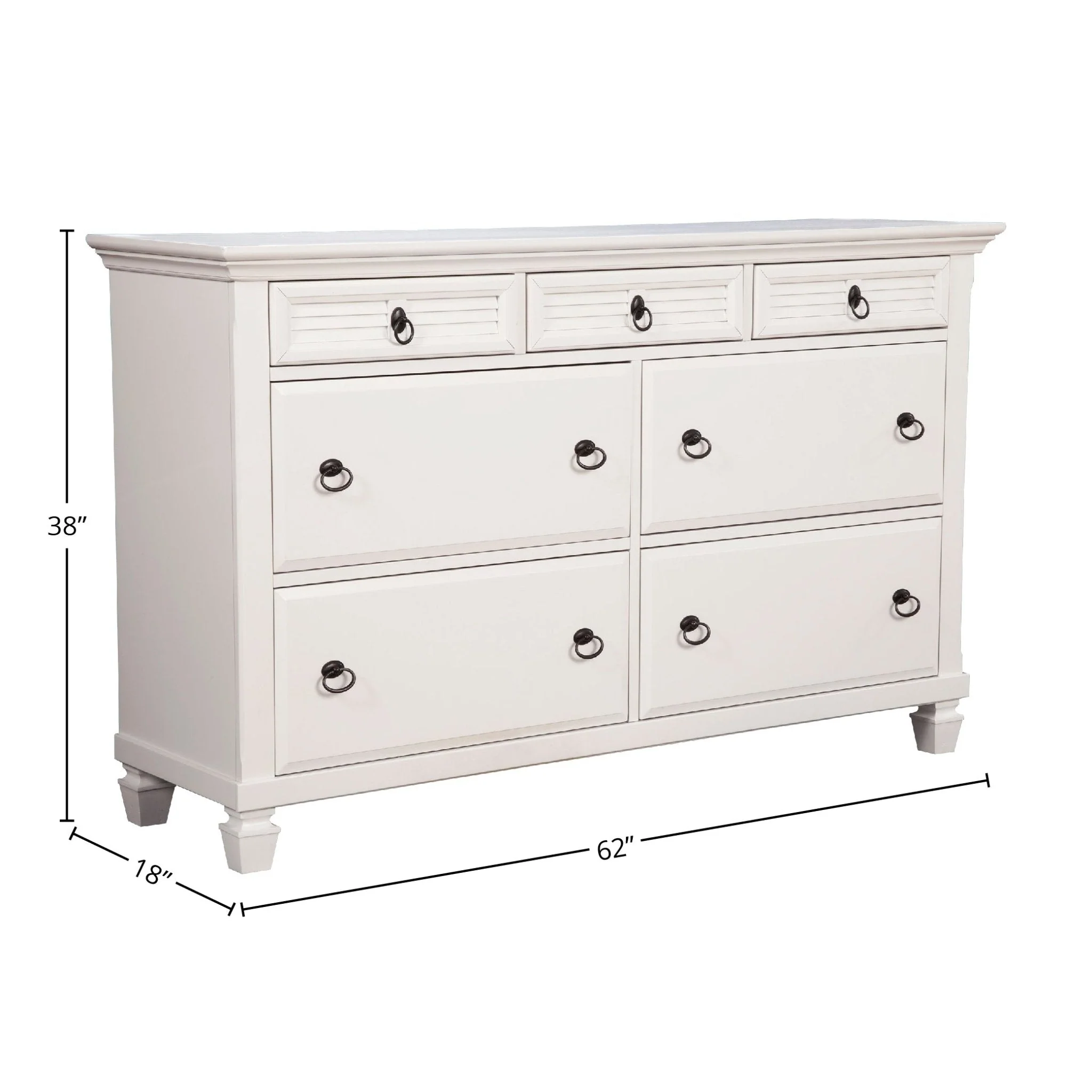 Winchester 7 Drawer Dresser, White - Image 8