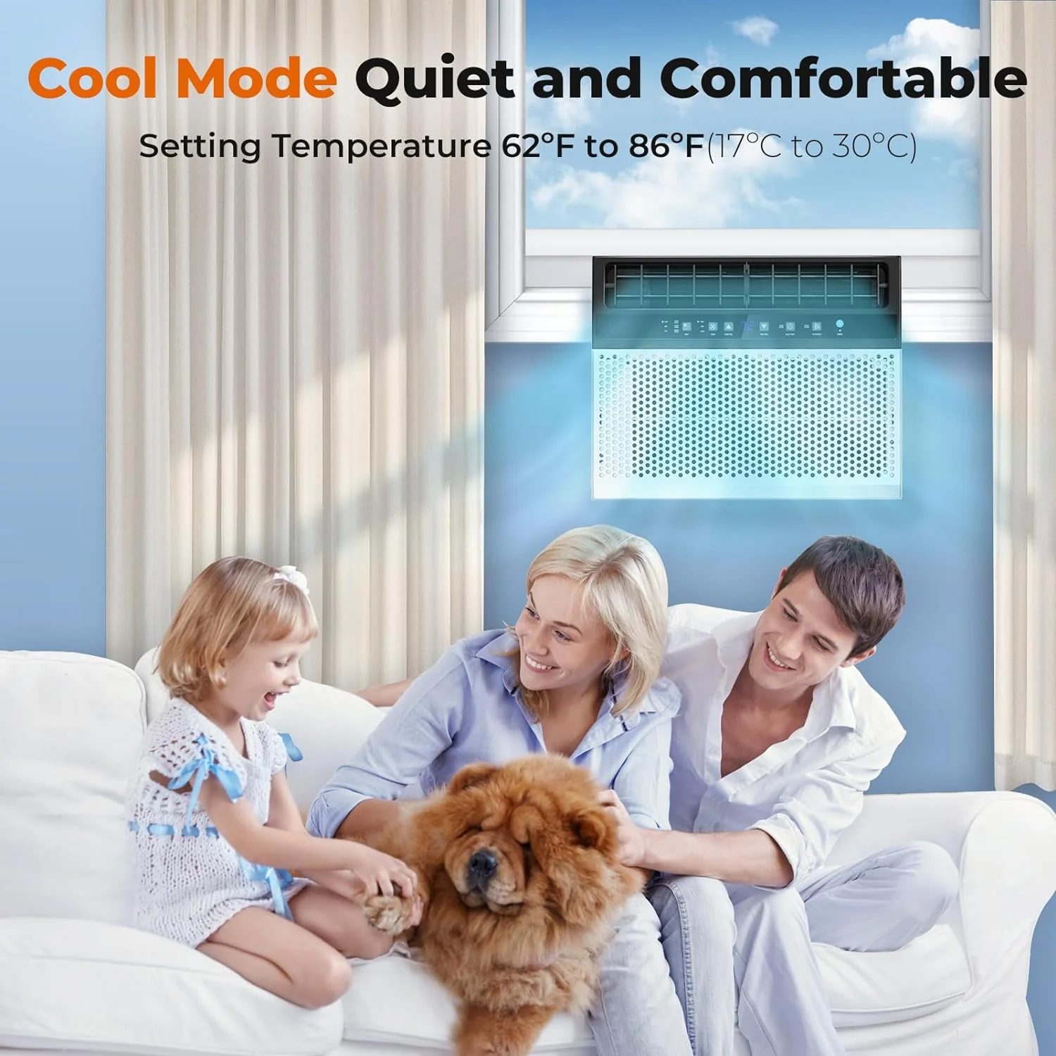 Window Air Conditioner 12,000 BTU, 6 in 1 U Shaped Window AC unit with Remote Control A5408W-12K - Image 2