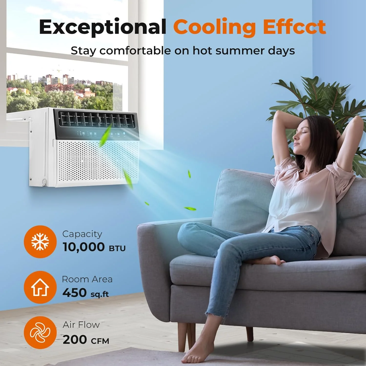 Window Air Conditioner 12,000 BTU, 6 in 1 U Shaped Window AC unit with Remote Control A5408W-12K - Image 4