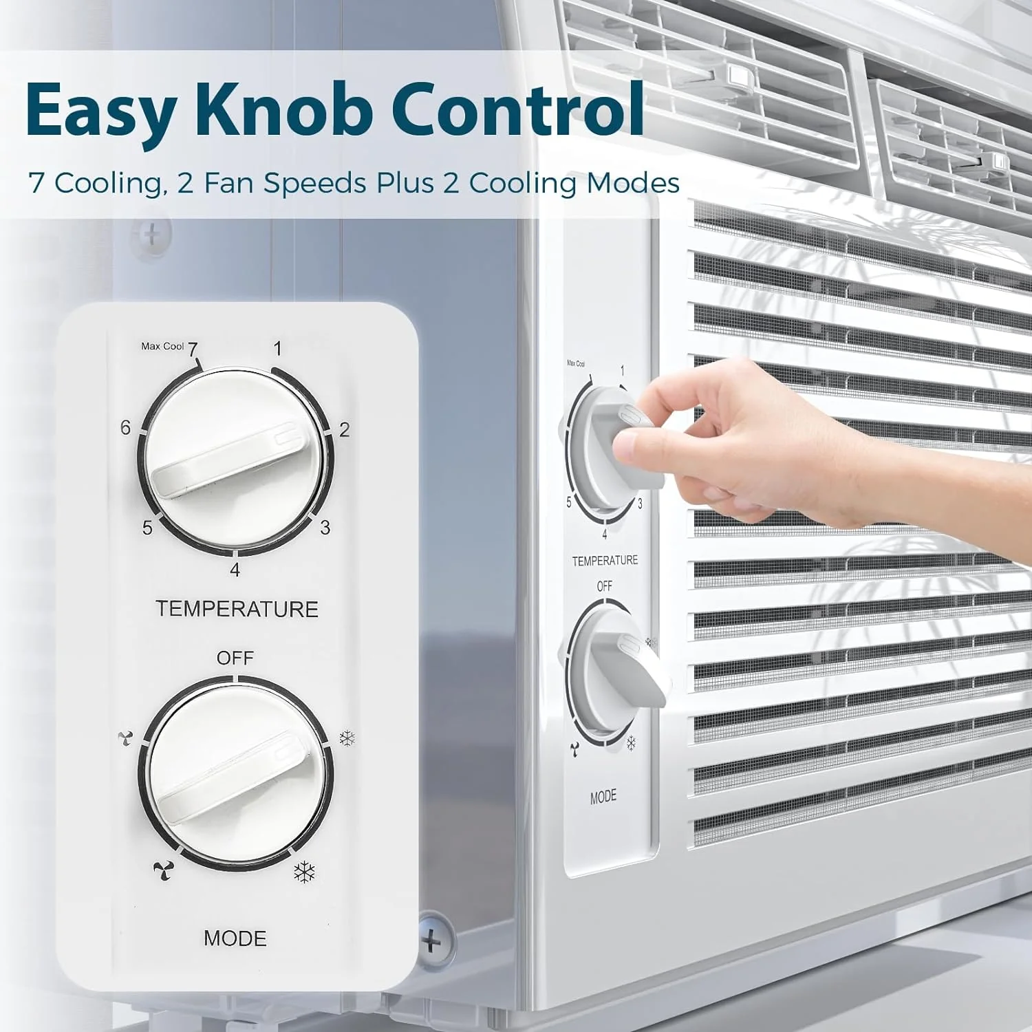 Window Air Conditioner, 7 Temp Dial, Cools up to 150 Sq.Ft.  A8501W - Image 4