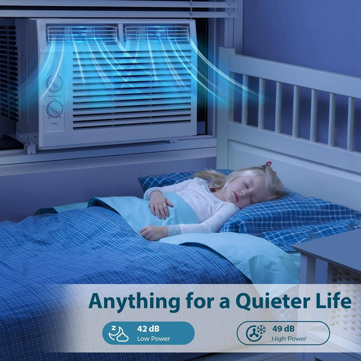 Window Air Conditioner, 7 Temp Dial, Cools up to 150 Sq.Ft.  A8501W - Image 7