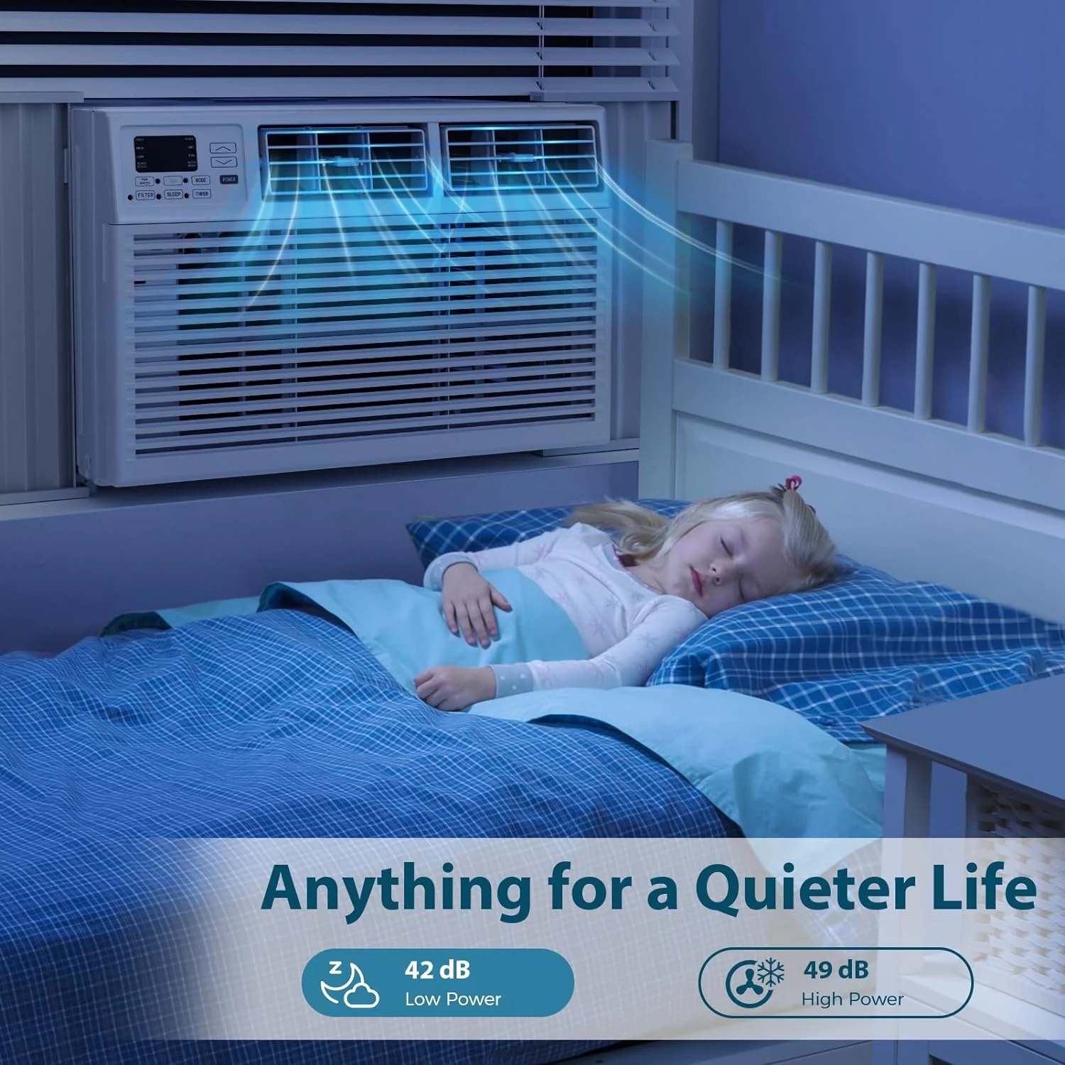 Window Air Conditioner, 8000BTU, 24H Timer, Remote Control A8502W - Image 2