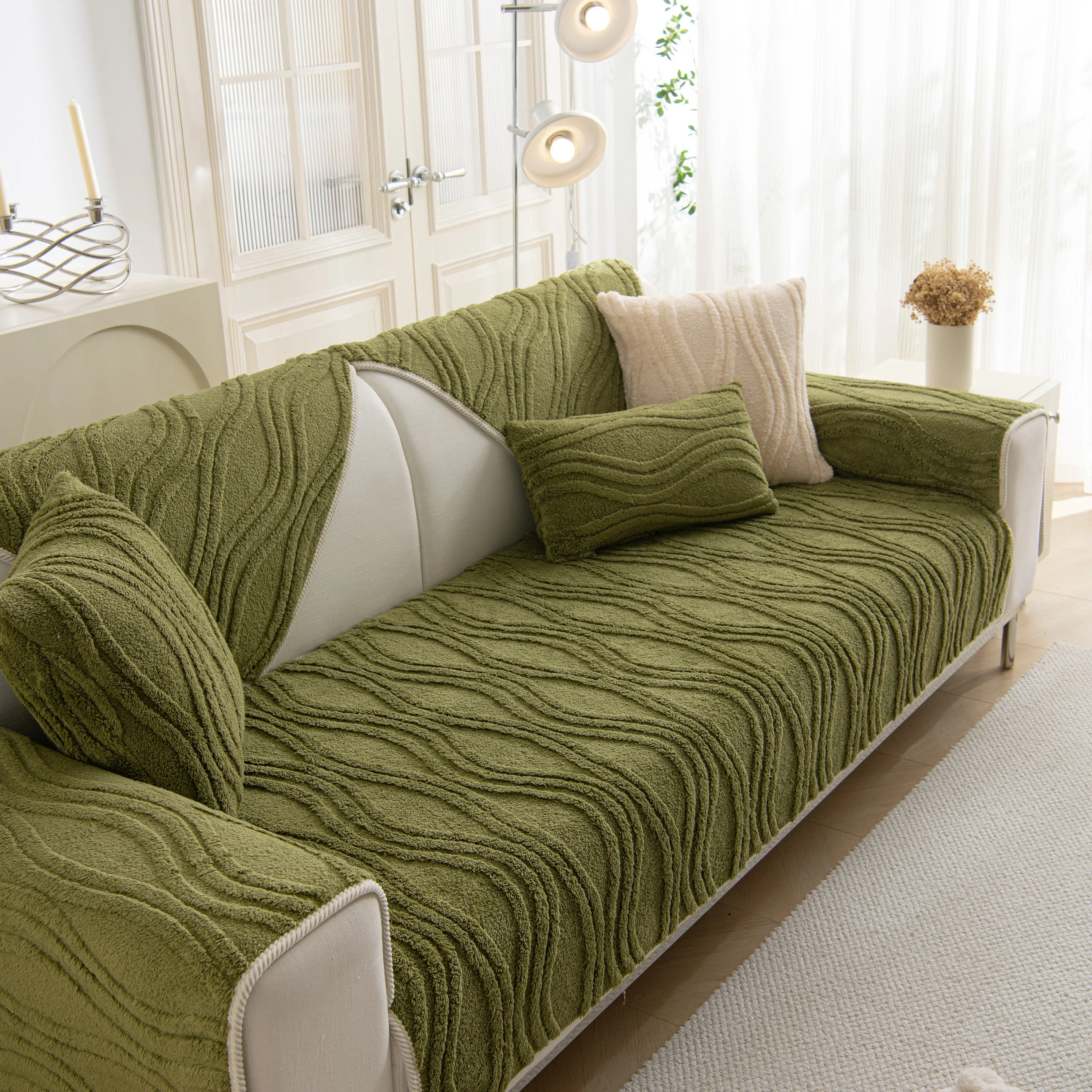 Winter Thickened Non-slip Blanket, Three-Dimensional Embossed Cotton Velvet Sofa Cover - Image 101