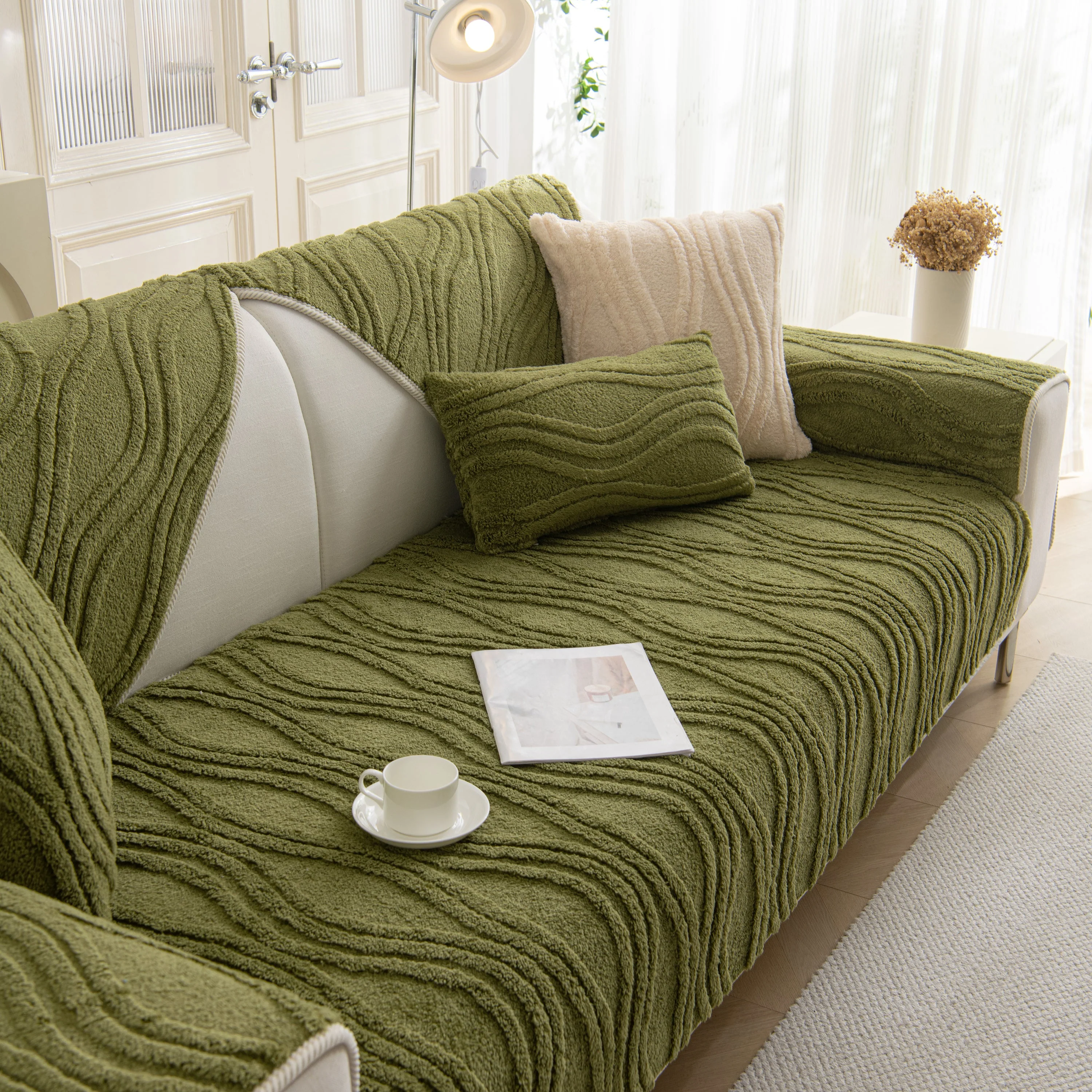 Winter Thickened Non-slip Blanket, Three-Dimensional Embossed Cotton Velvet Sofa Cover - Image 106
