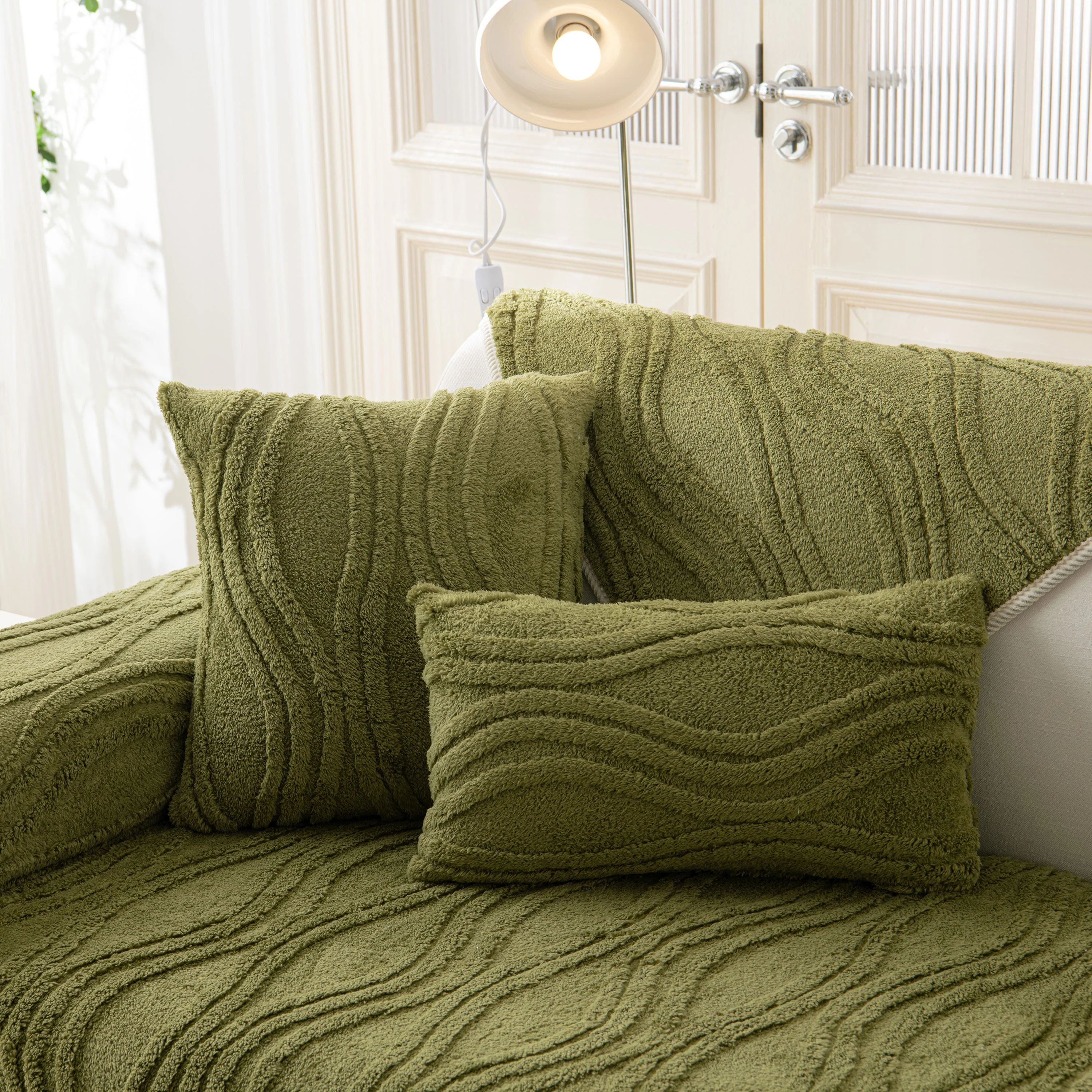 Winter Thickened Non-slip Blanket, Three-Dimensional Embossed Cotton Velvet Sofa Cover - Image 112