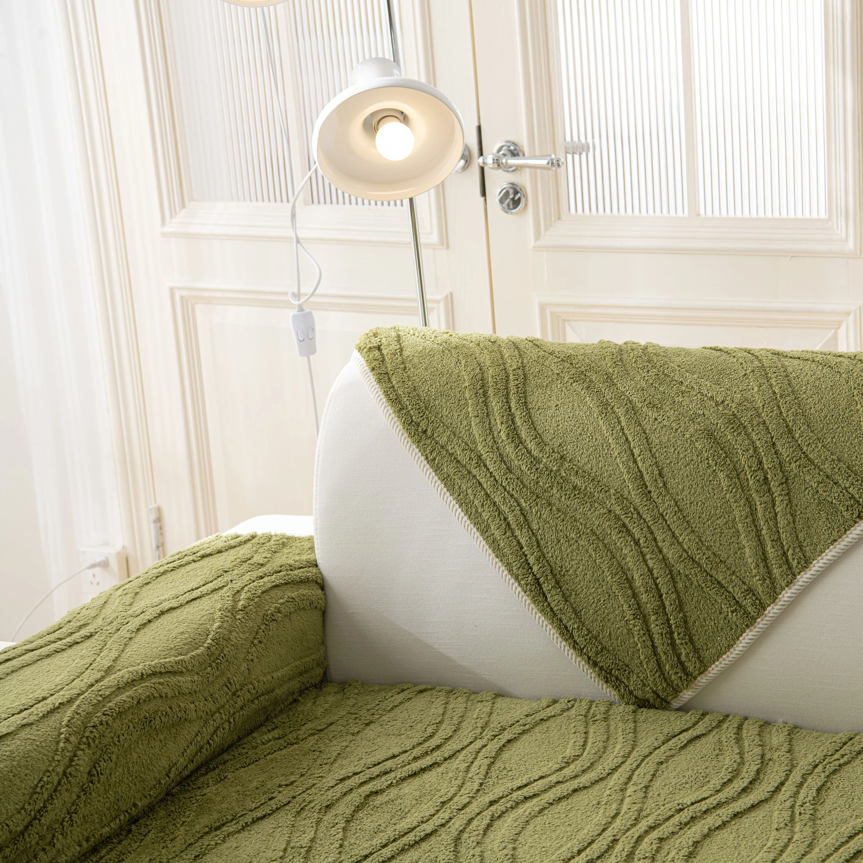 Winter Thickened Non-slip Blanket, Three-Dimensional Embossed Cotton Velvet Sofa Cover - Image 113