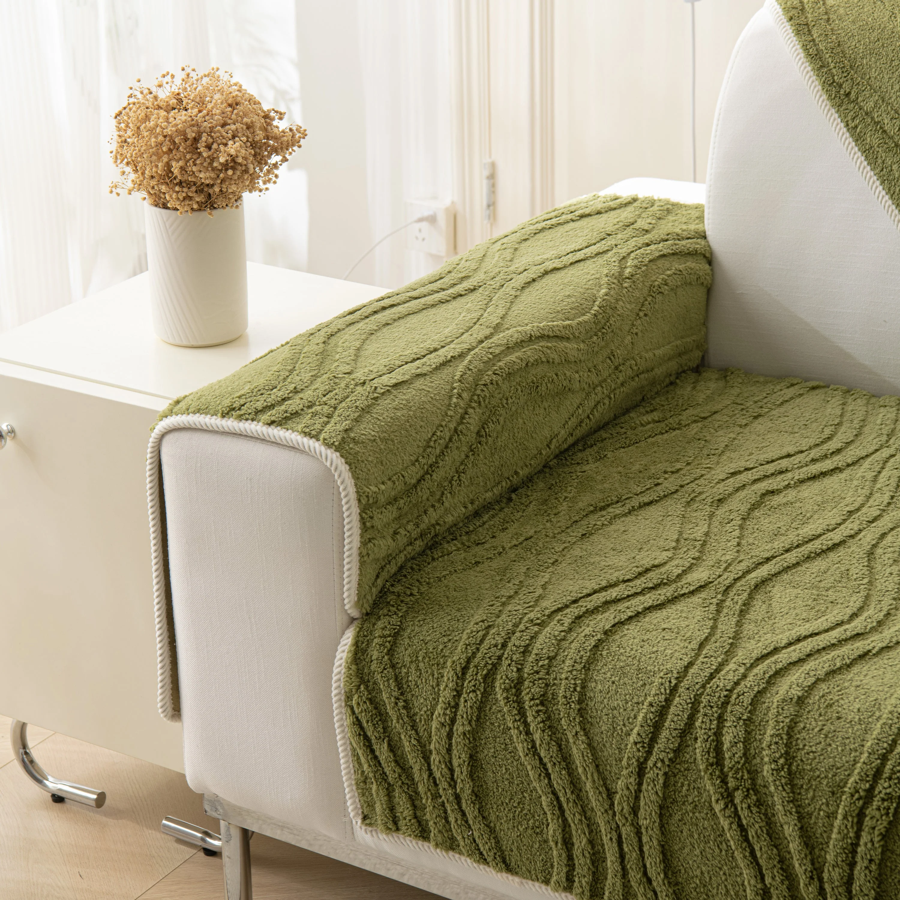 Winter Thickened Non-slip Blanket, Three-Dimensional Embossed Cotton Velvet Sofa Cover - Image 114