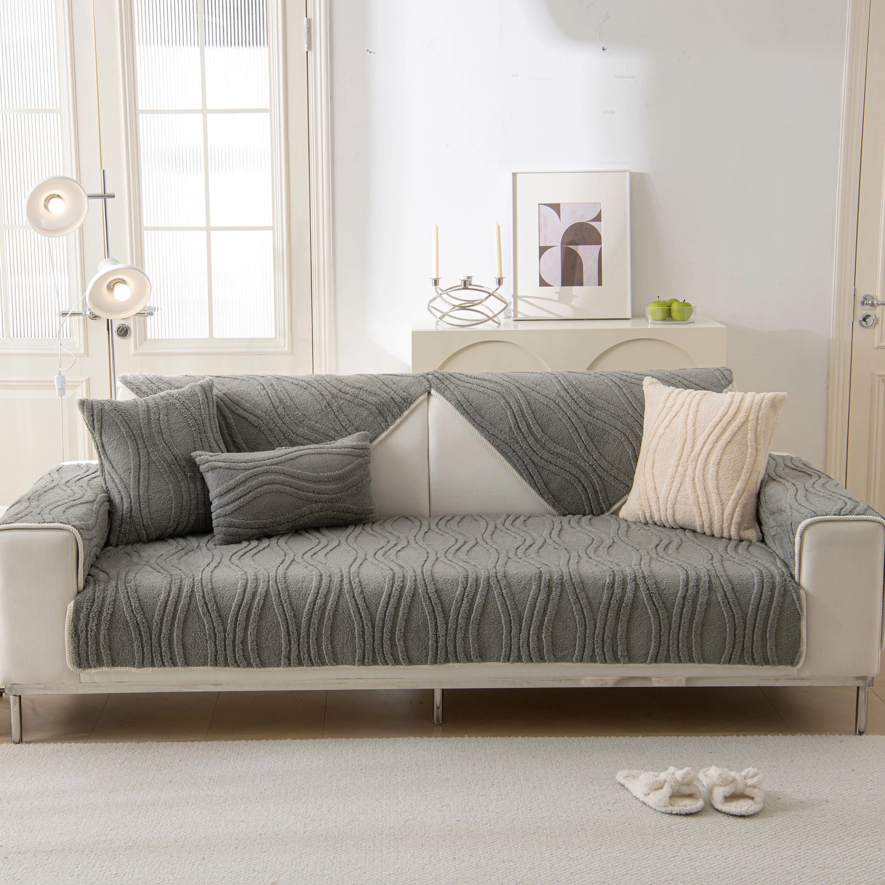 Winter Thickened Non-slip Blanket, Three-Dimensional Embossed Cotton Velvet Sofa Cover - Image 16