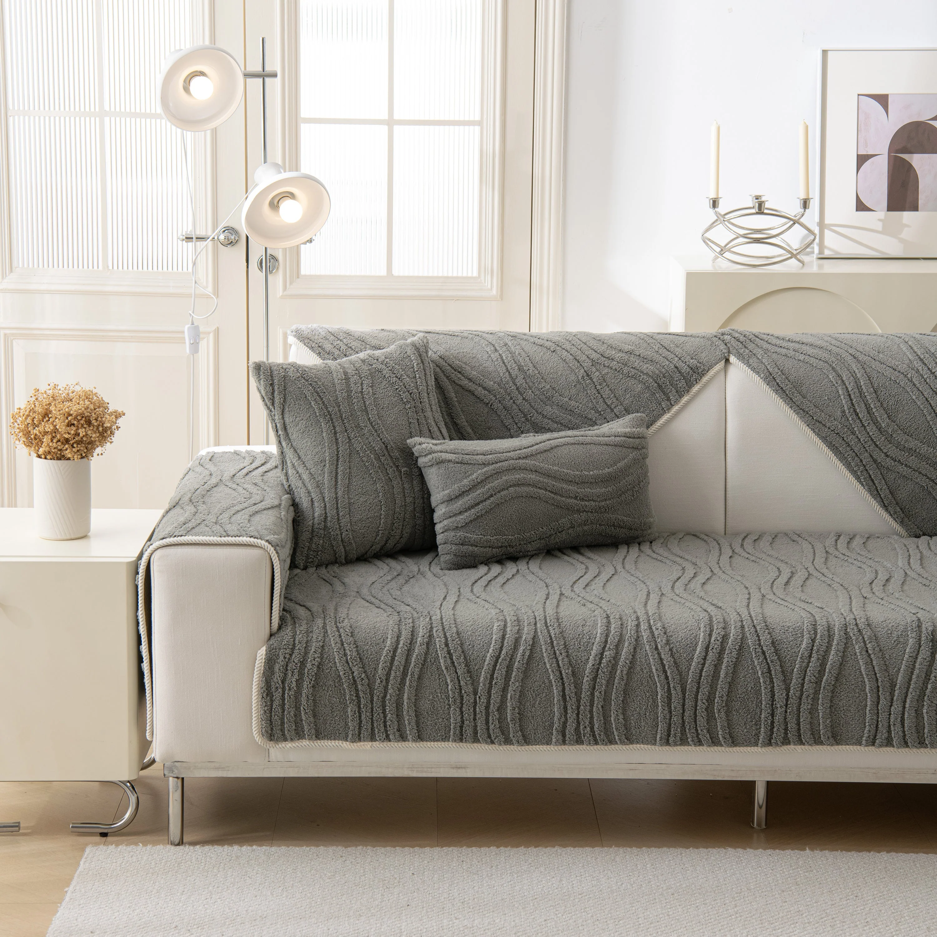 Winter Thickened Non-slip Blanket, Three-Dimensional Embossed Cotton Velvet Sofa Cover - Image 17