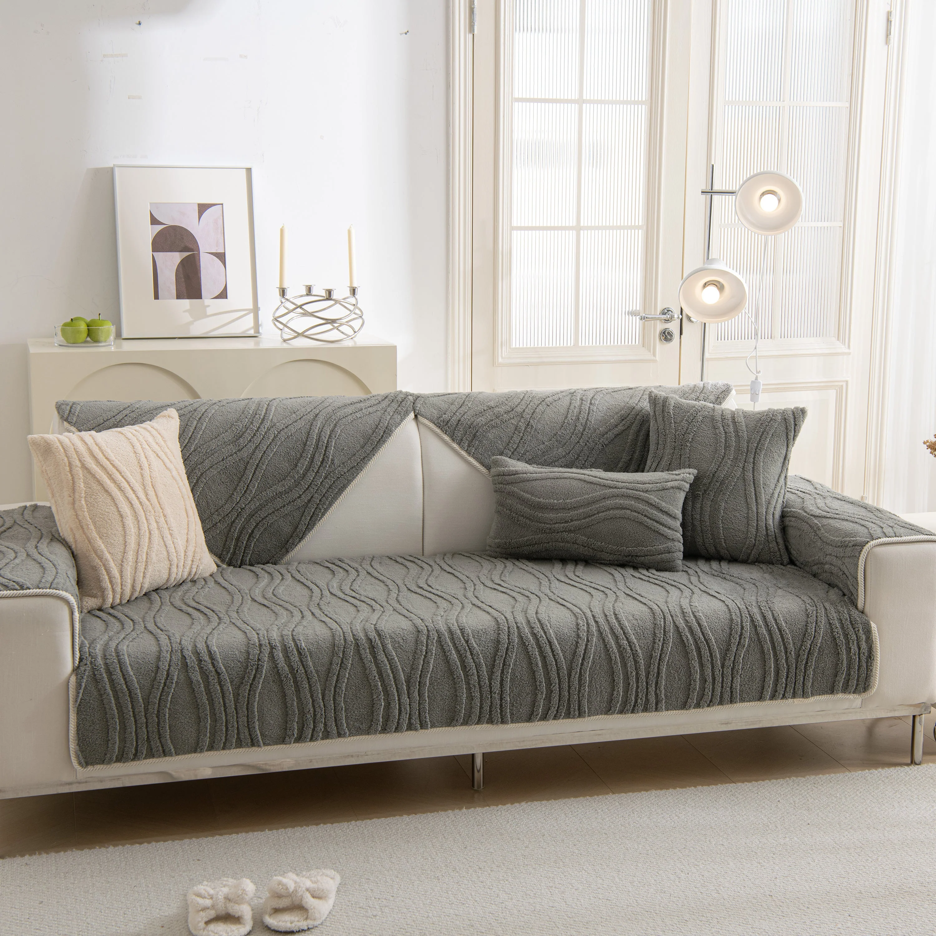 Winter Thickened Non-slip Blanket, Three-Dimensional Embossed Cotton Velvet Sofa Cover - Image 18