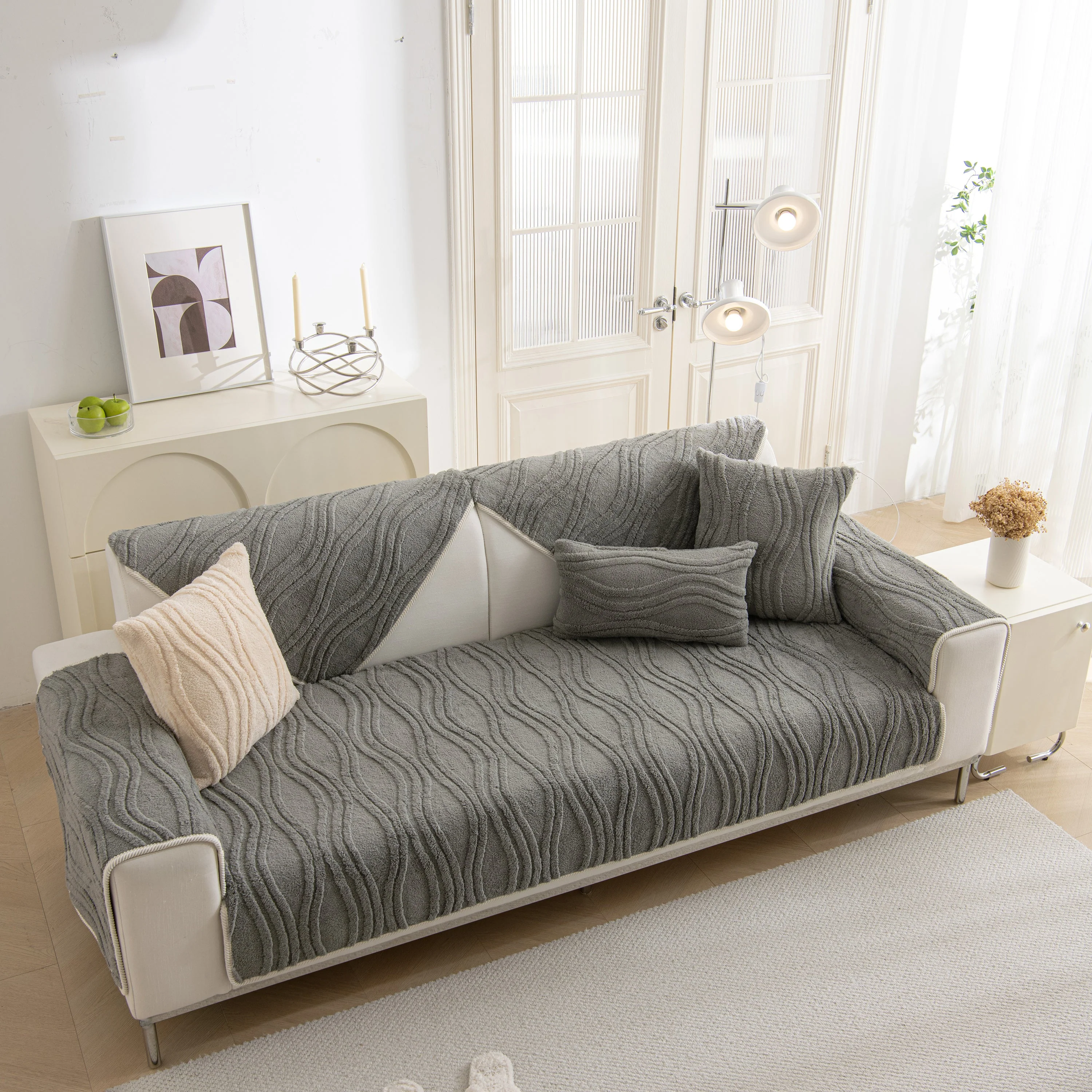 Winter Thickened Non-slip Blanket, Three-Dimensional Embossed Cotton Velvet Sofa Cover - Image 19