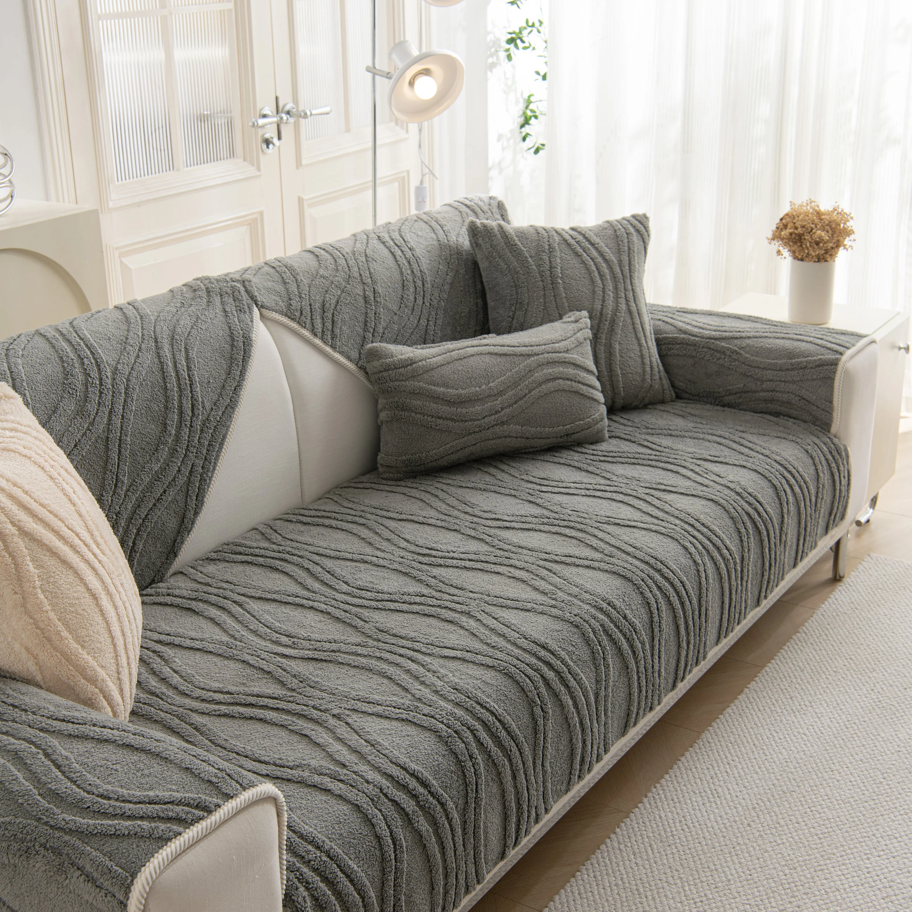 Winter Thickened Non-slip Blanket, Three-Dimensional Embossed Cotton Velvet Sofa Cover - Image 20