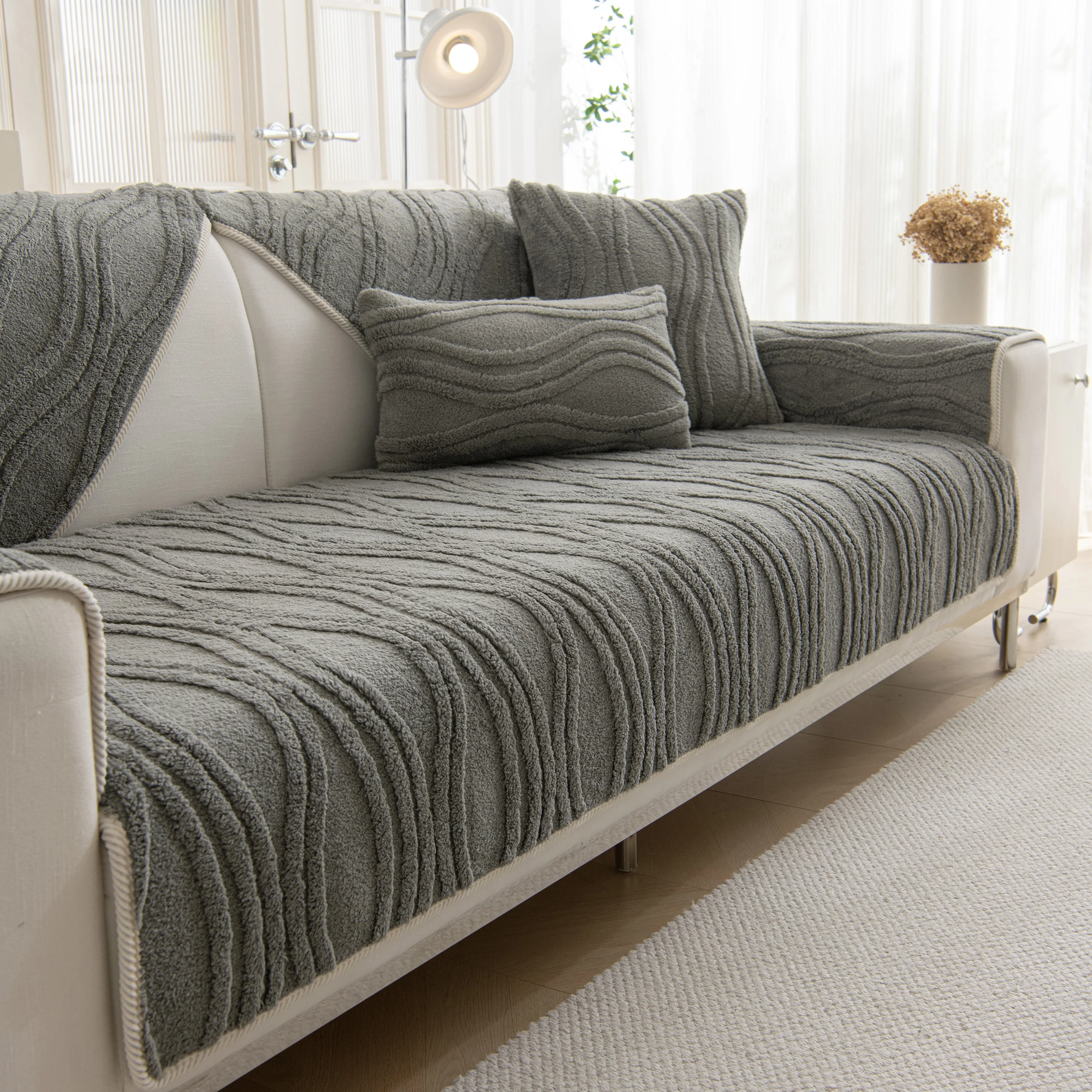 Winter Thickened Non-slip Blanket, Three-Dimensional Embossed Cotton Velvet Sofa Cover - Image 21