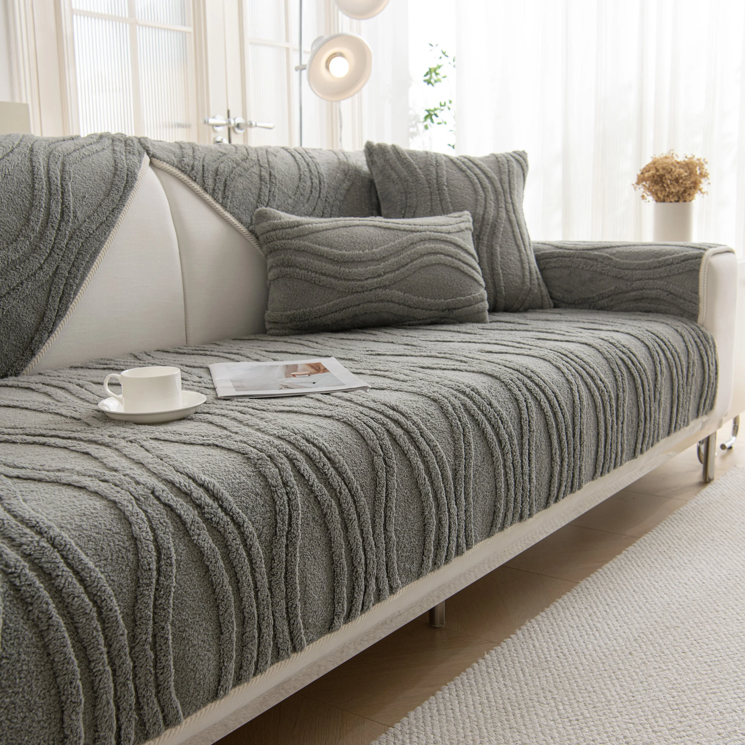 Winter Thickened Non-slip Blanket, Three-Dimensional Embossed Cotton Velvet Sofa Cover - Image 23