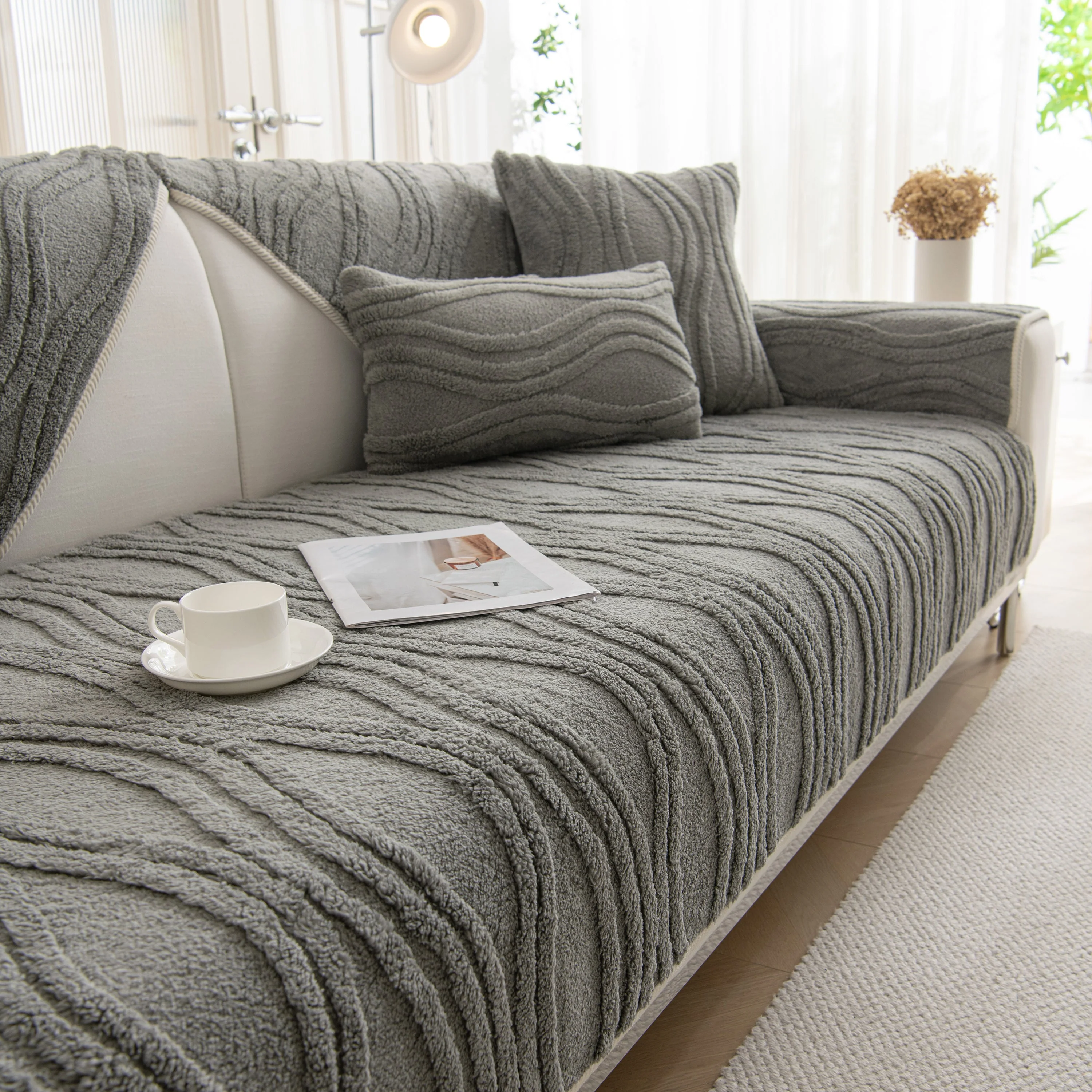 Winter Thickened Non-slip Blanket, Three-Dimensional Embossed Cotton Velvet Sofa Cover - Image 24