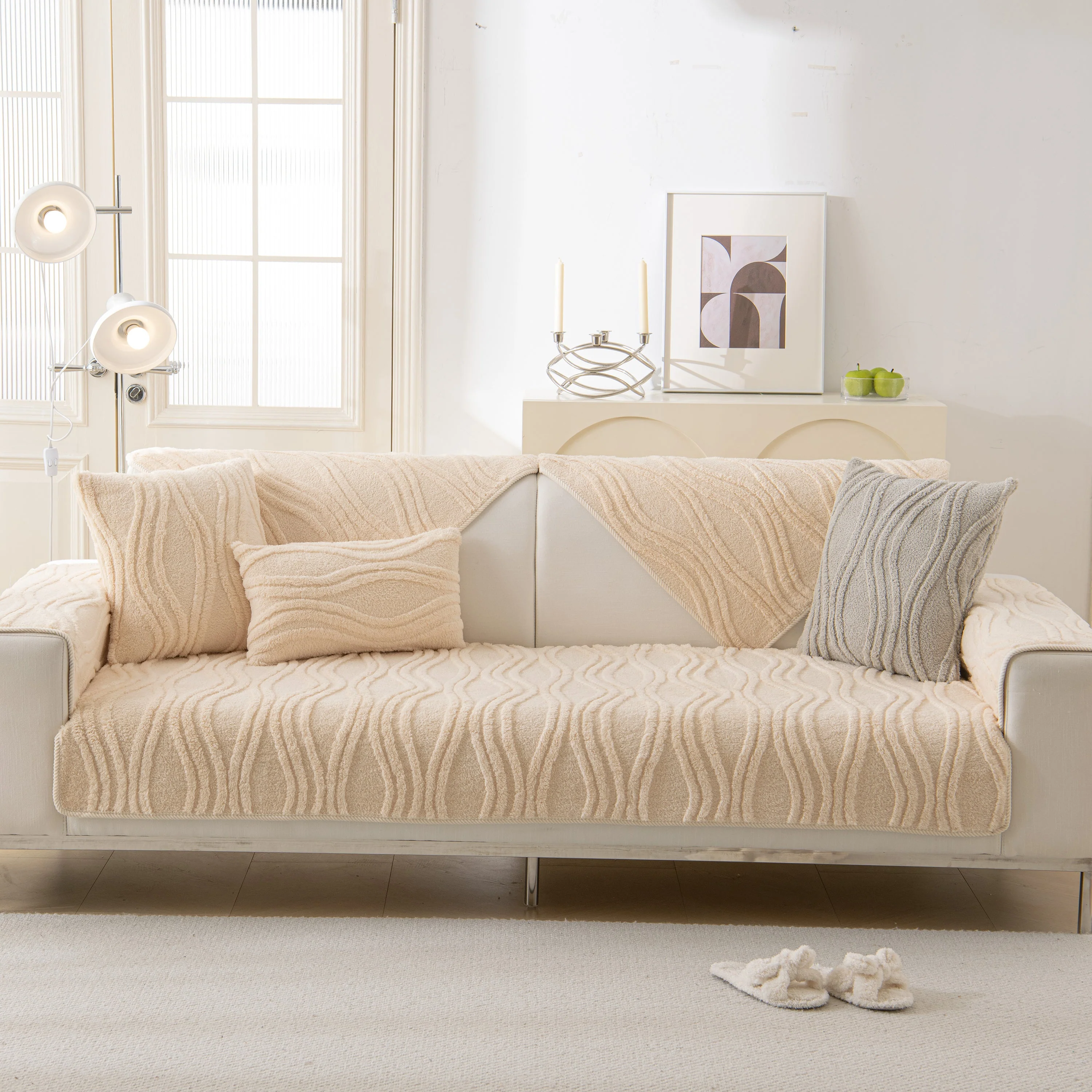 Winter Thickened Non-slip Blanket, Three-Dimensional Embossed Cotton Velvet Sofa Cover - Image 29