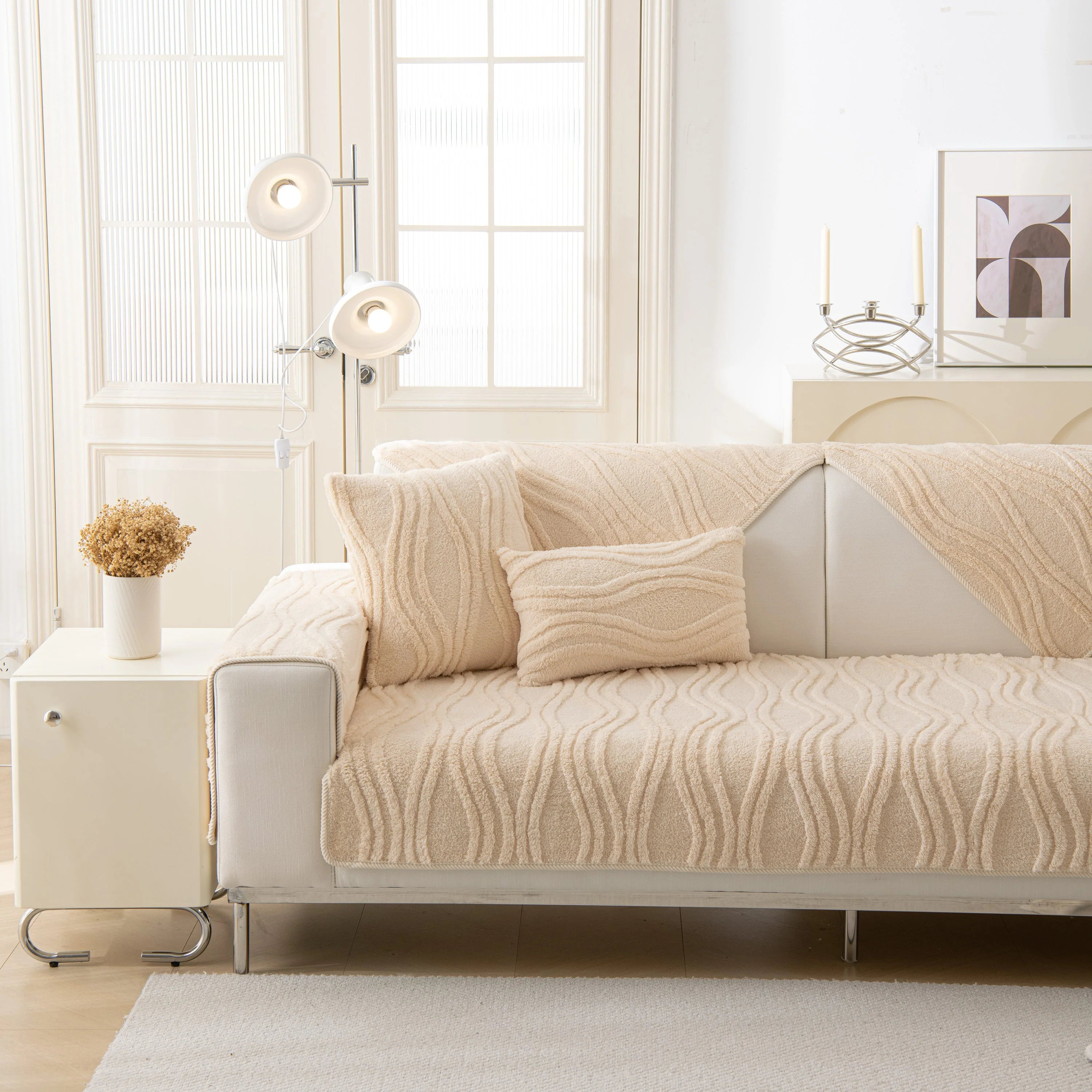 Winter Thickened Non-slip Blanket, Three-Dimensional Embossed Cotton Velvet Sofa Cover - Image 30