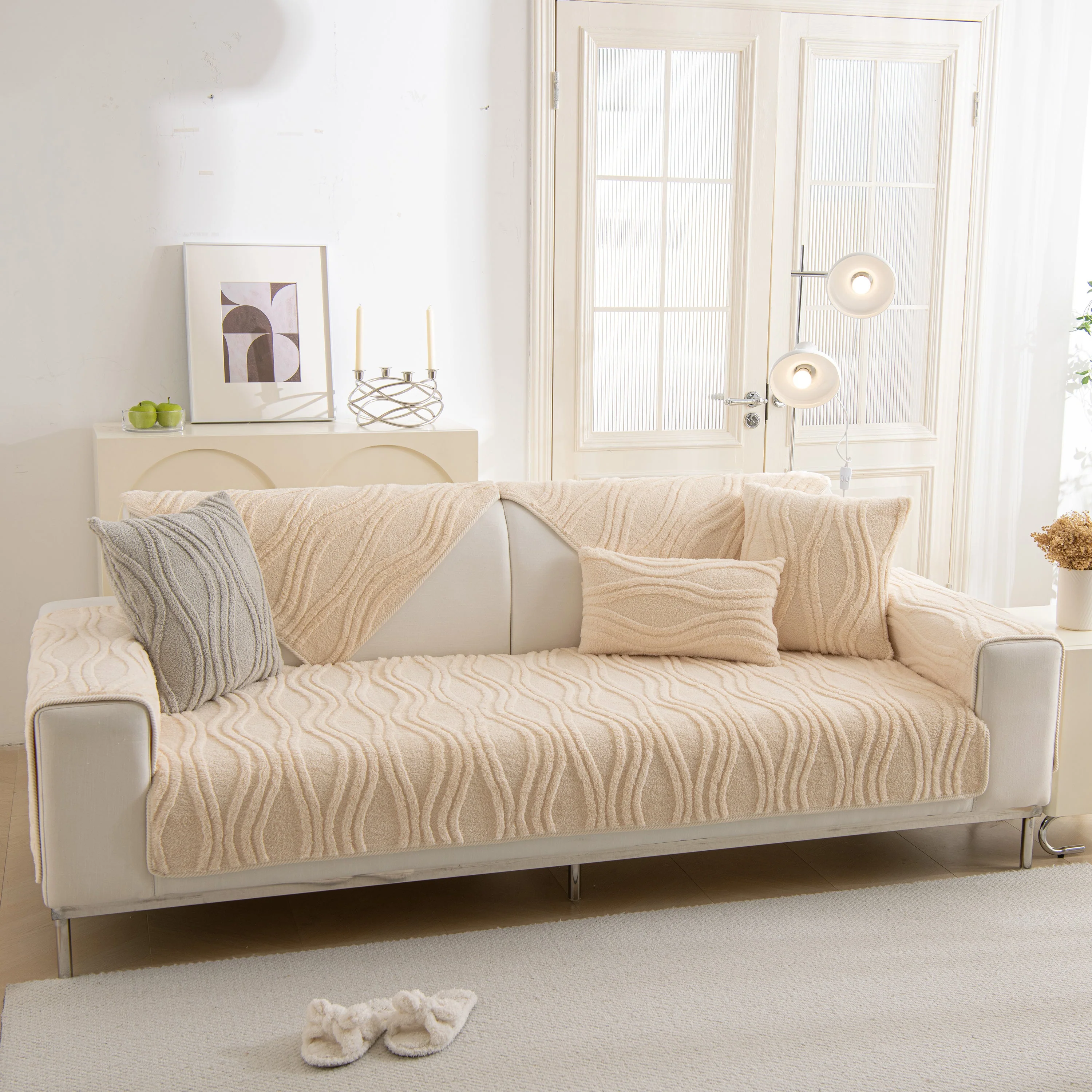 Winter Thickened Non-slip Blanket, Three-Dimensional Embossed Cotton Velvet Sofa Cover - Image 31