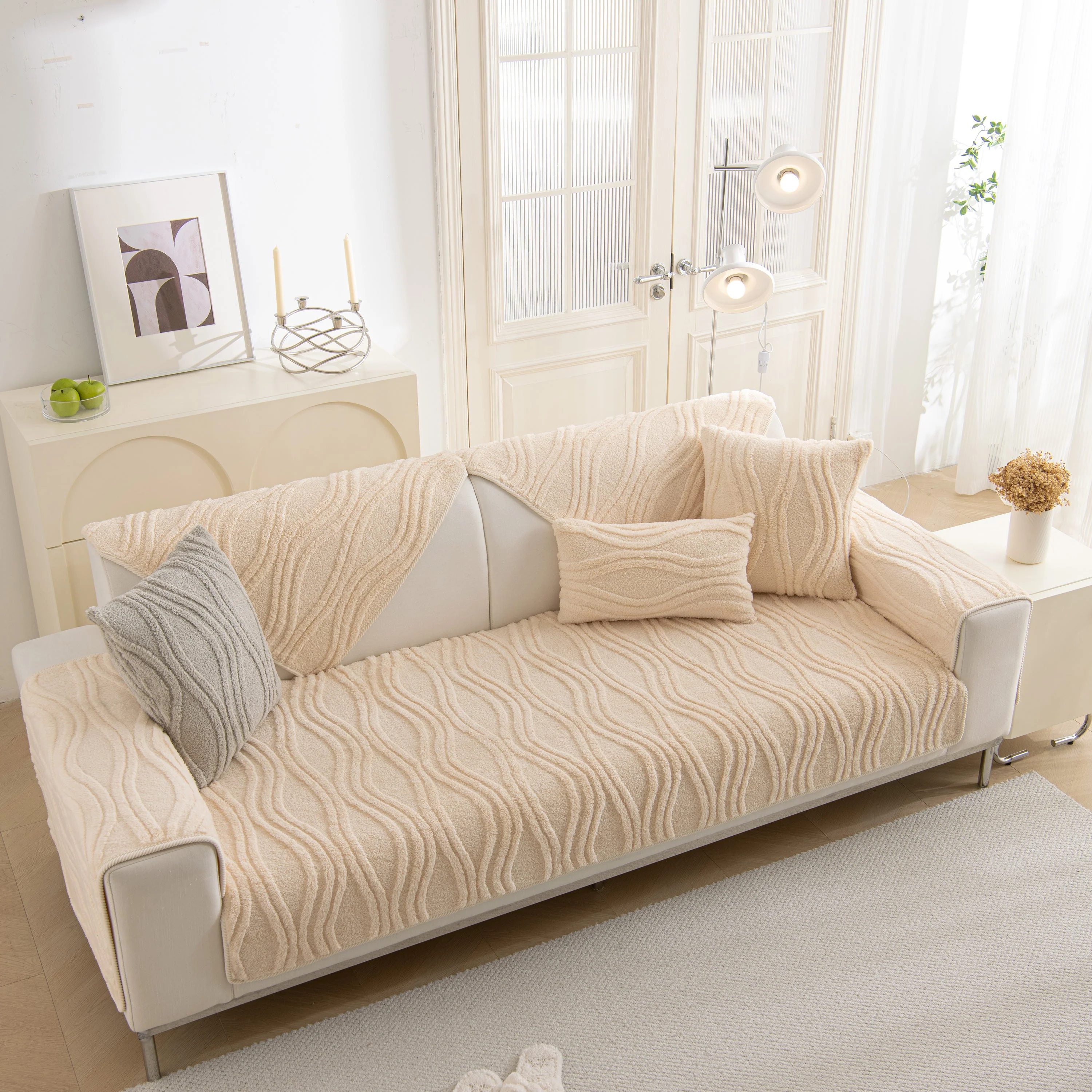 Winter Thickened Non-slip Blanket, Three-Dimensional Embossed Cotton Velvet Sofa Cover - Image 32
