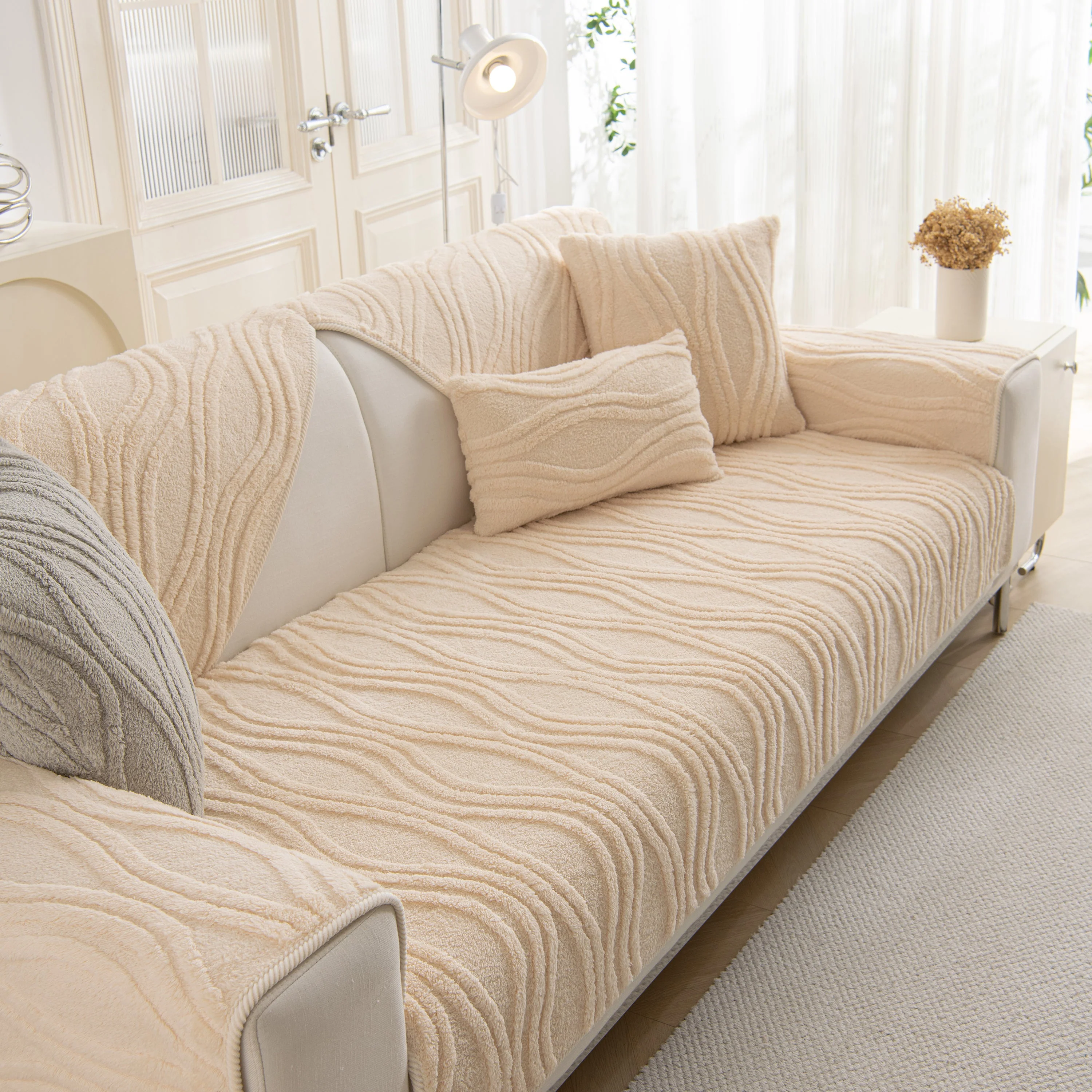 Winter Thickened Non-slip Blanket, Three-Dimensional Embossed Cotton Velvet Sofa Cover - Image 33
