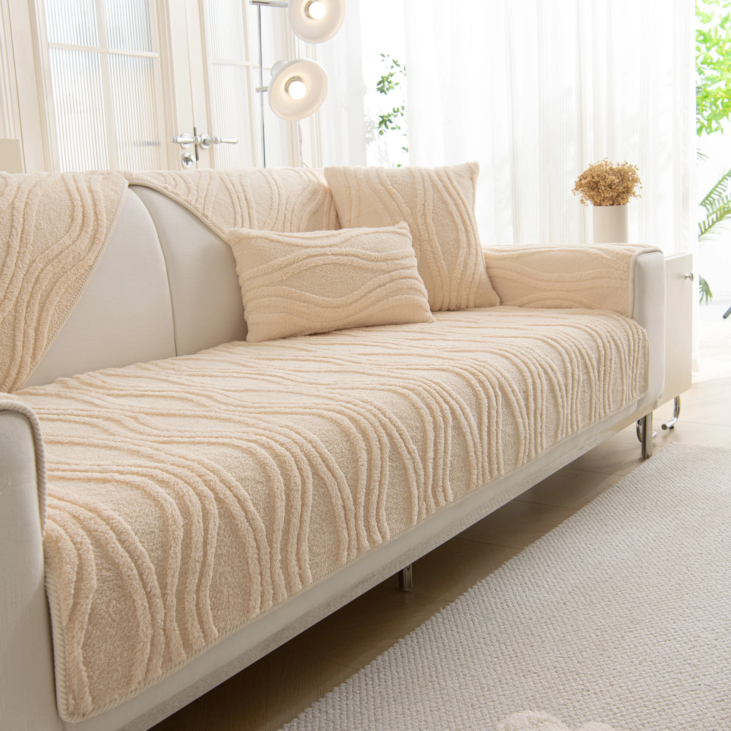 Winter Thickened Non-slip Blanket, Three-Dimensional Embossed Cotton Velvet Sofa Cover - Image 34