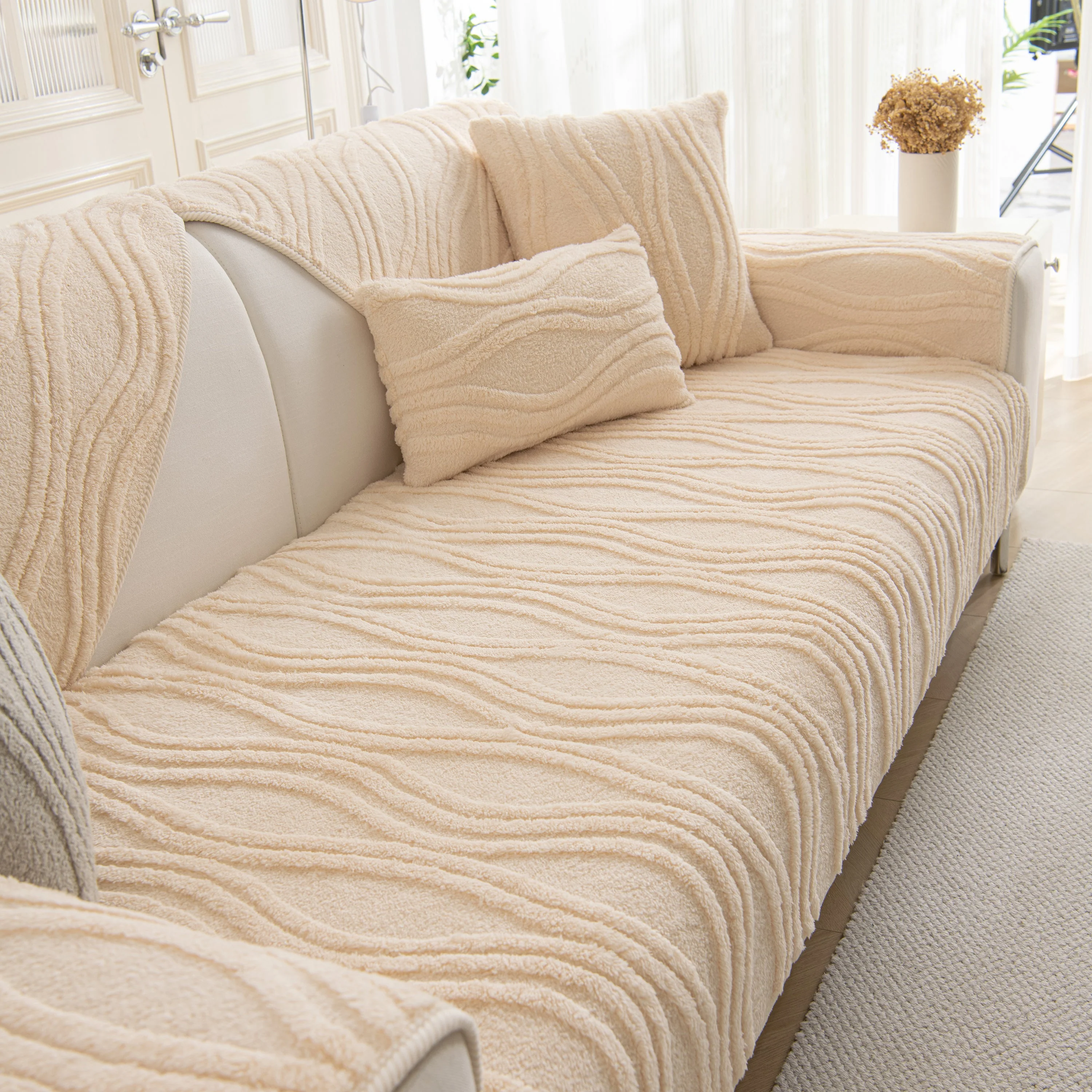 Winter Thickened Non-slip Blanket, Three-Dimensional Embossed Cotton Velvet Sofa Cover - Image 35