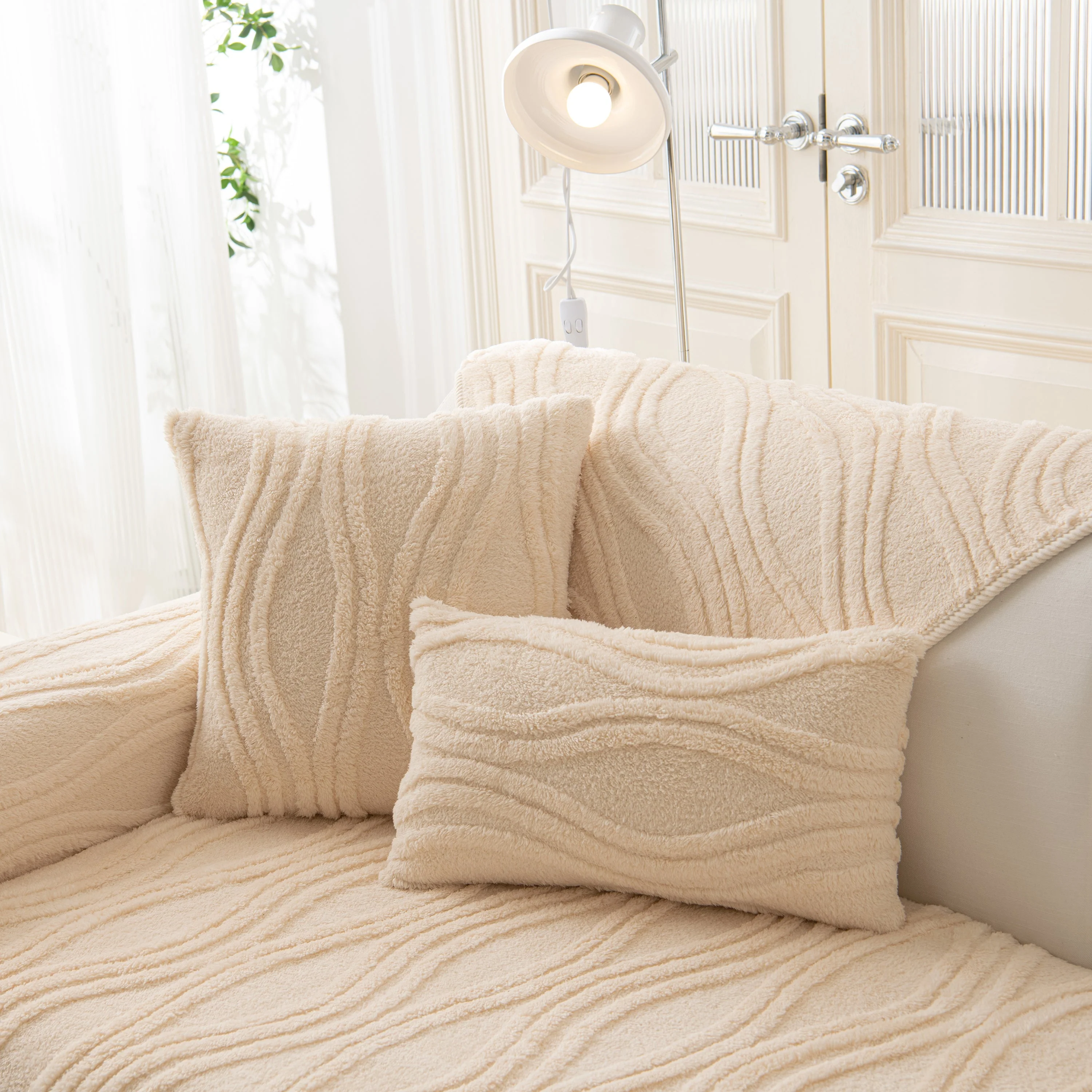 Winter Thickened Non-slip Blanket, Three-Dimensional Embossed Cotton Velvet Sofa Cover - Image 42