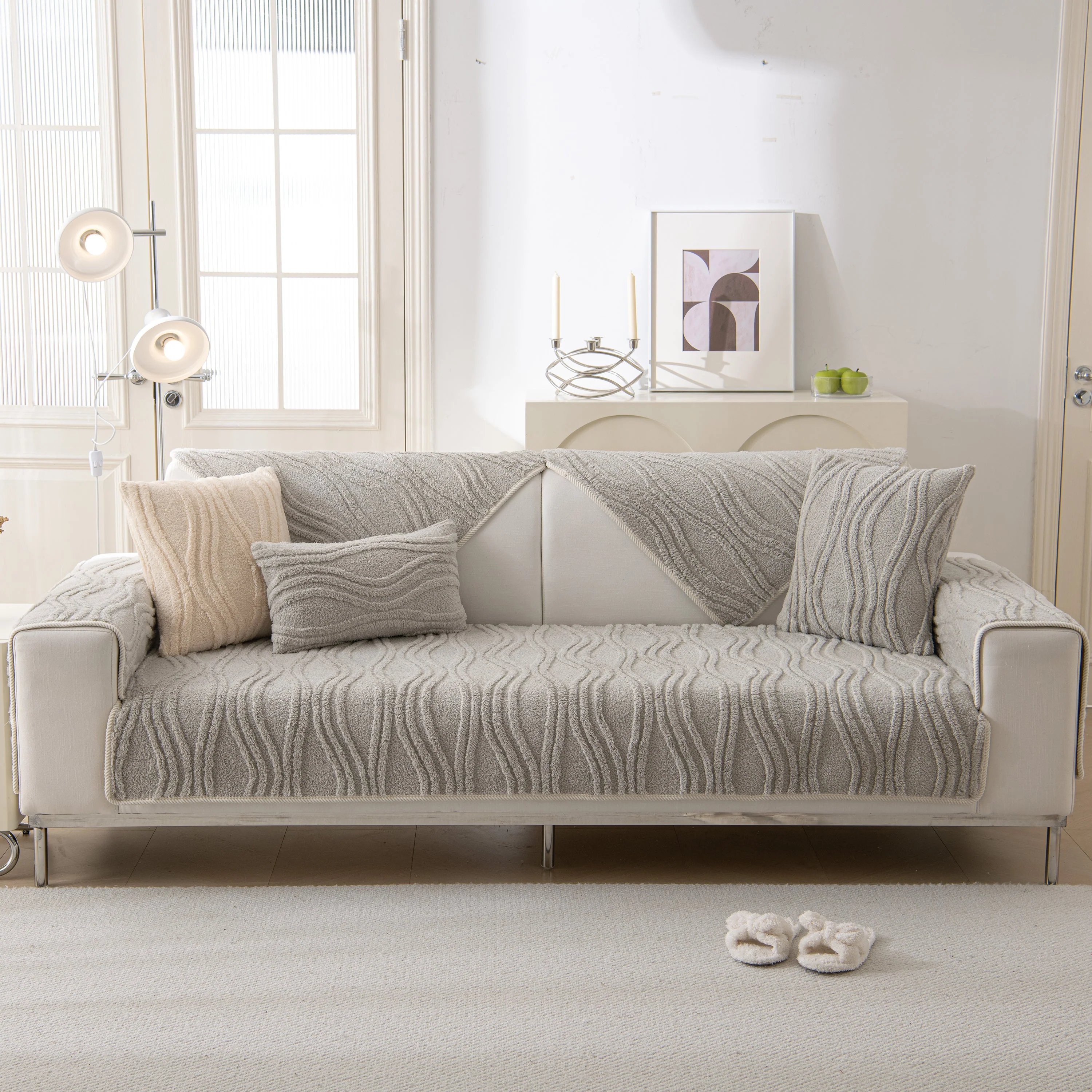 Winter Thickened Non-slip Blanket, Three-Dimensional Embossed Cotton Velvet Sofa Cover - Image 50