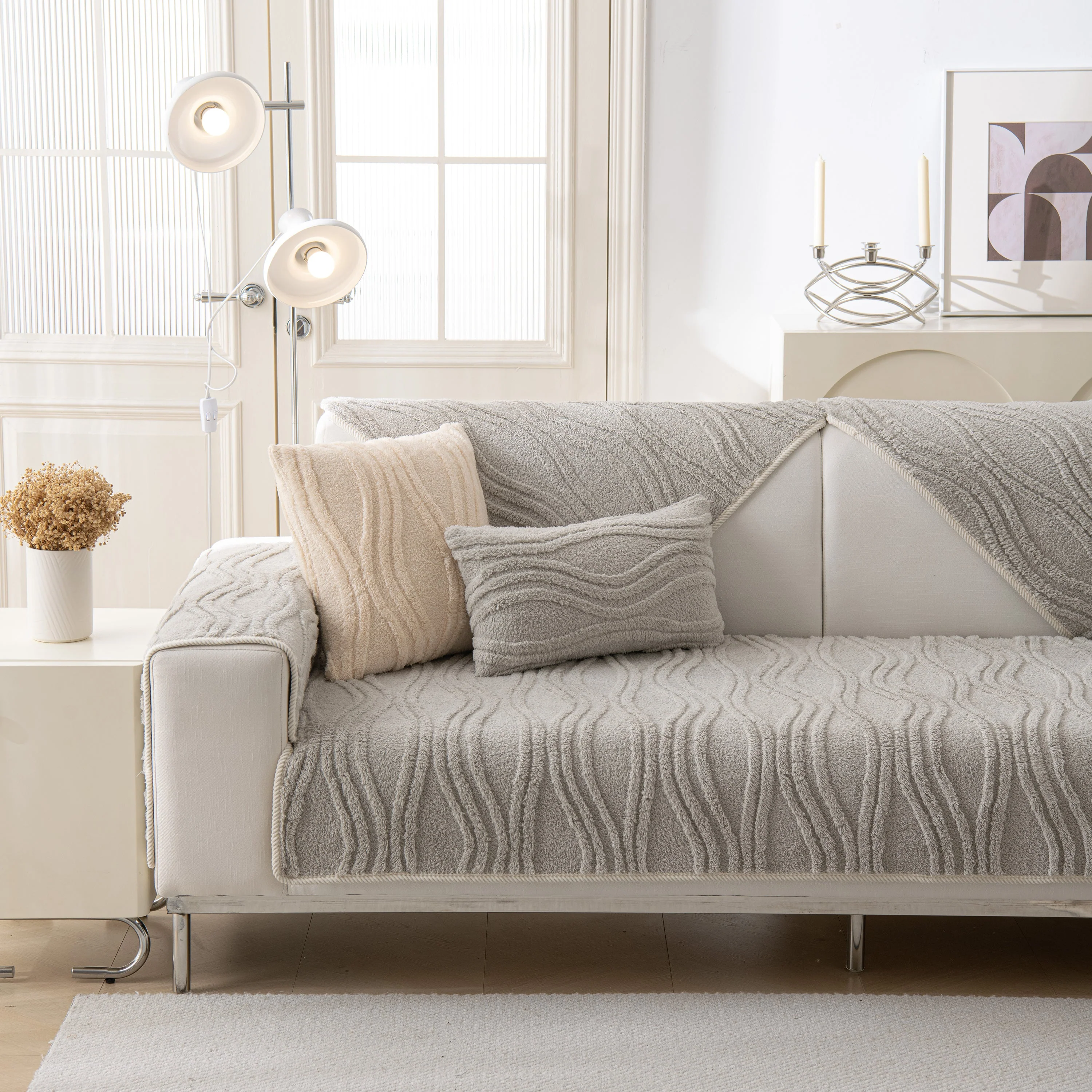 Winter Thickened Non-slip Blanket, Three-Dimensional Embossed Cotton Velvet Sofa Cover - Image 51