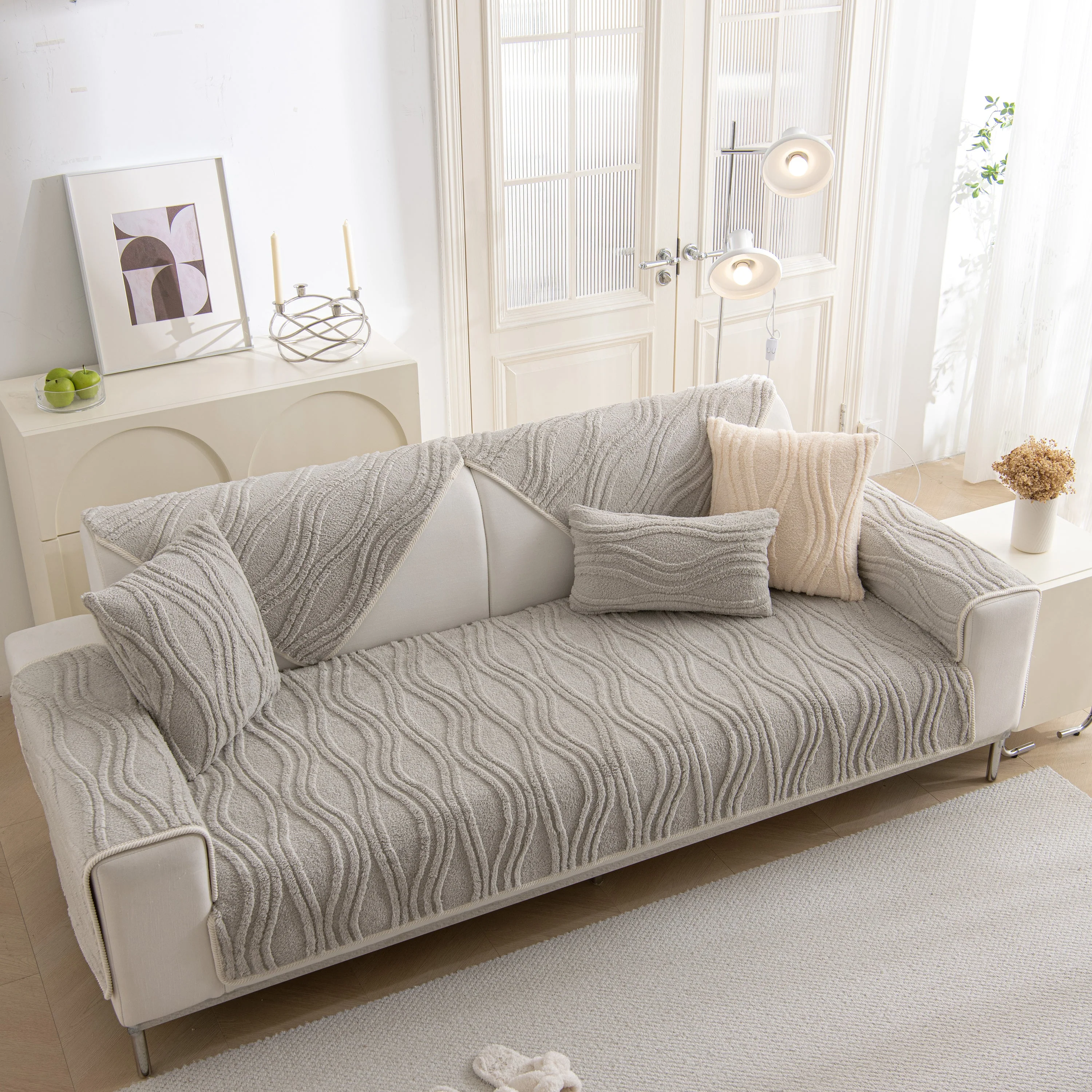 Winter Thickened Non-slip Blanket, Three-Dimensional Embossed Cotton Velvet Sofa Cover - Image 52