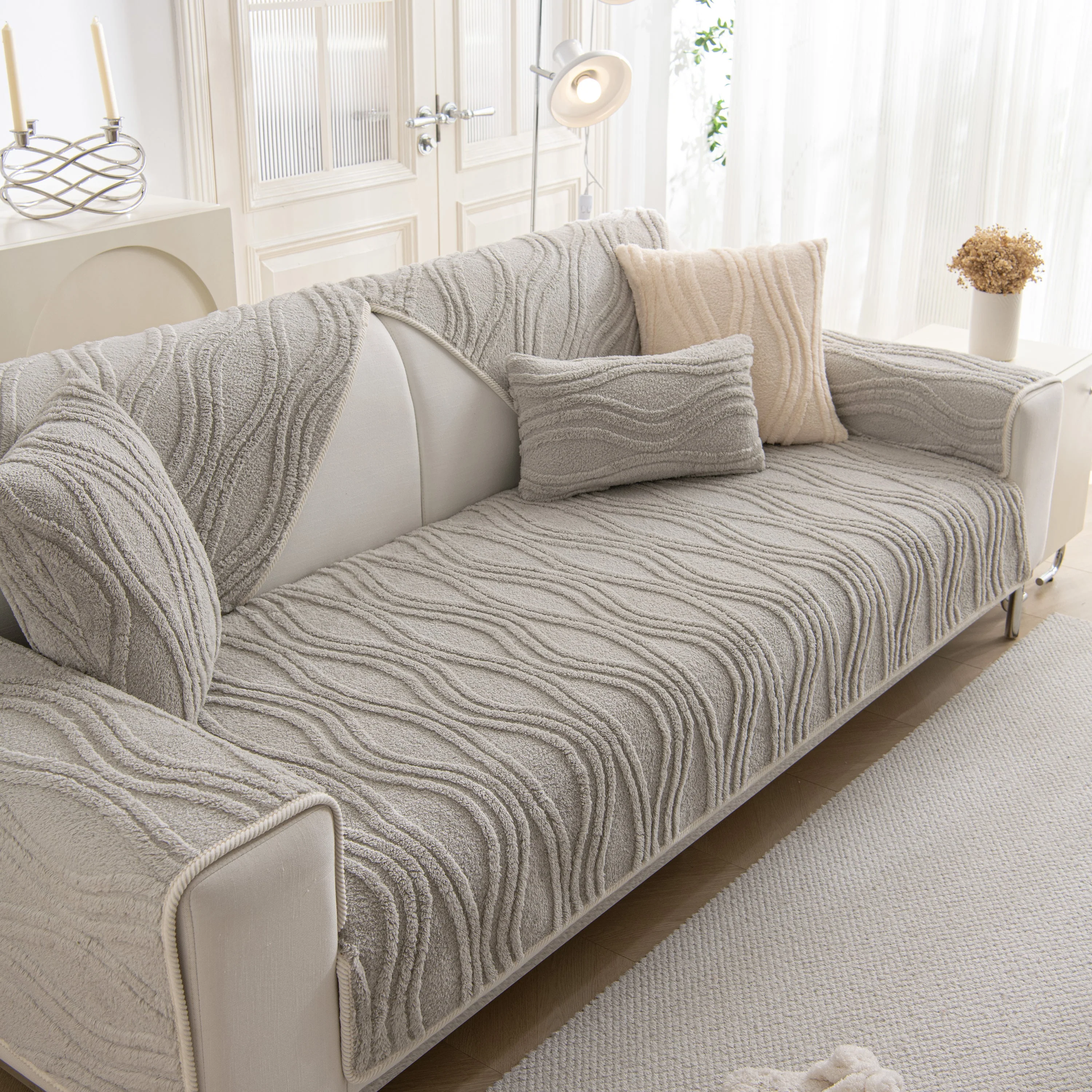 Winter Thickened Non-slip Blanket, Three-Dimensional Embossed Cotton Velvet Sofa Cover - Image 53