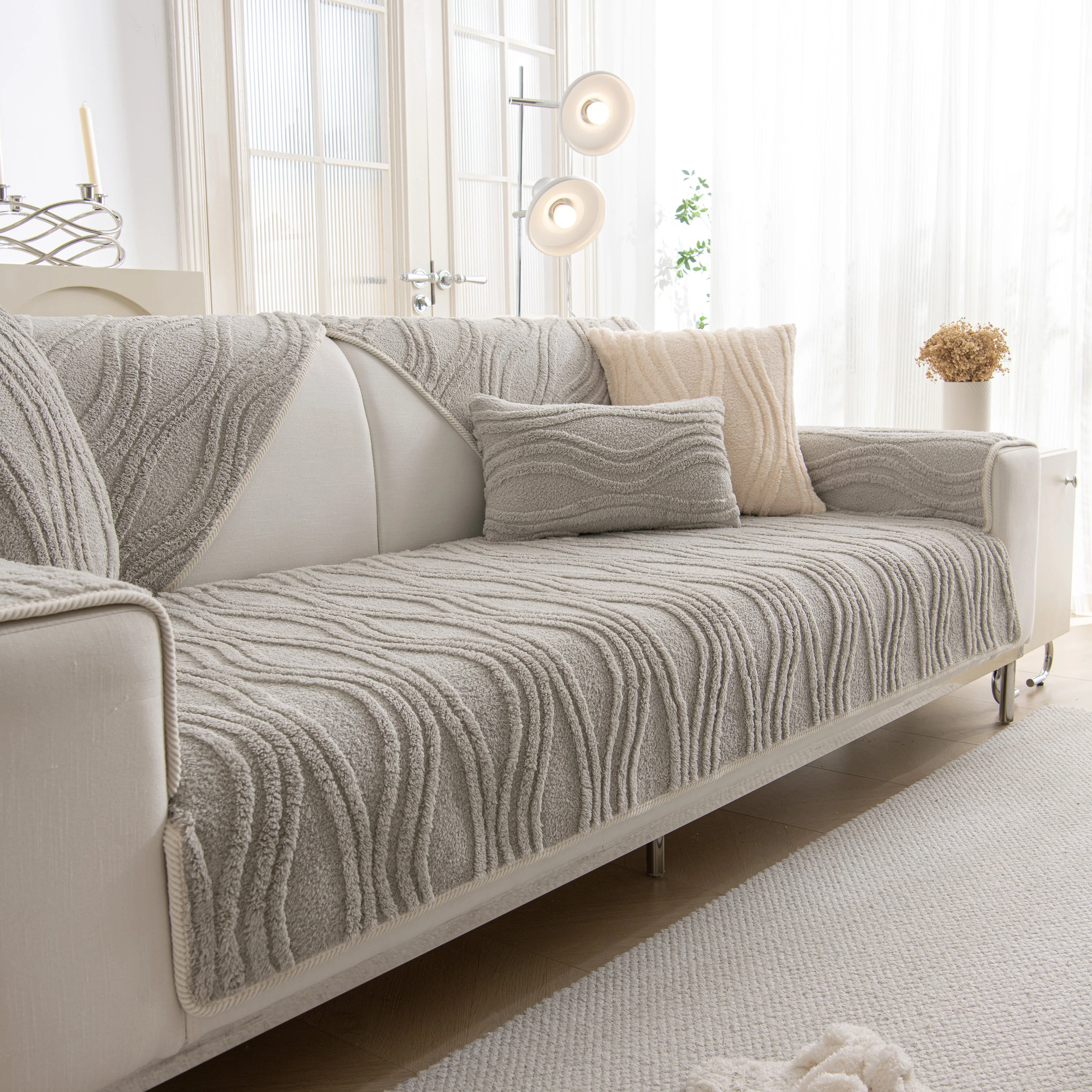 Winter Thickened Non-slip Blanket, Three-Dimensional Embossed Cotton Velvet Sofa Cover - Image 54
