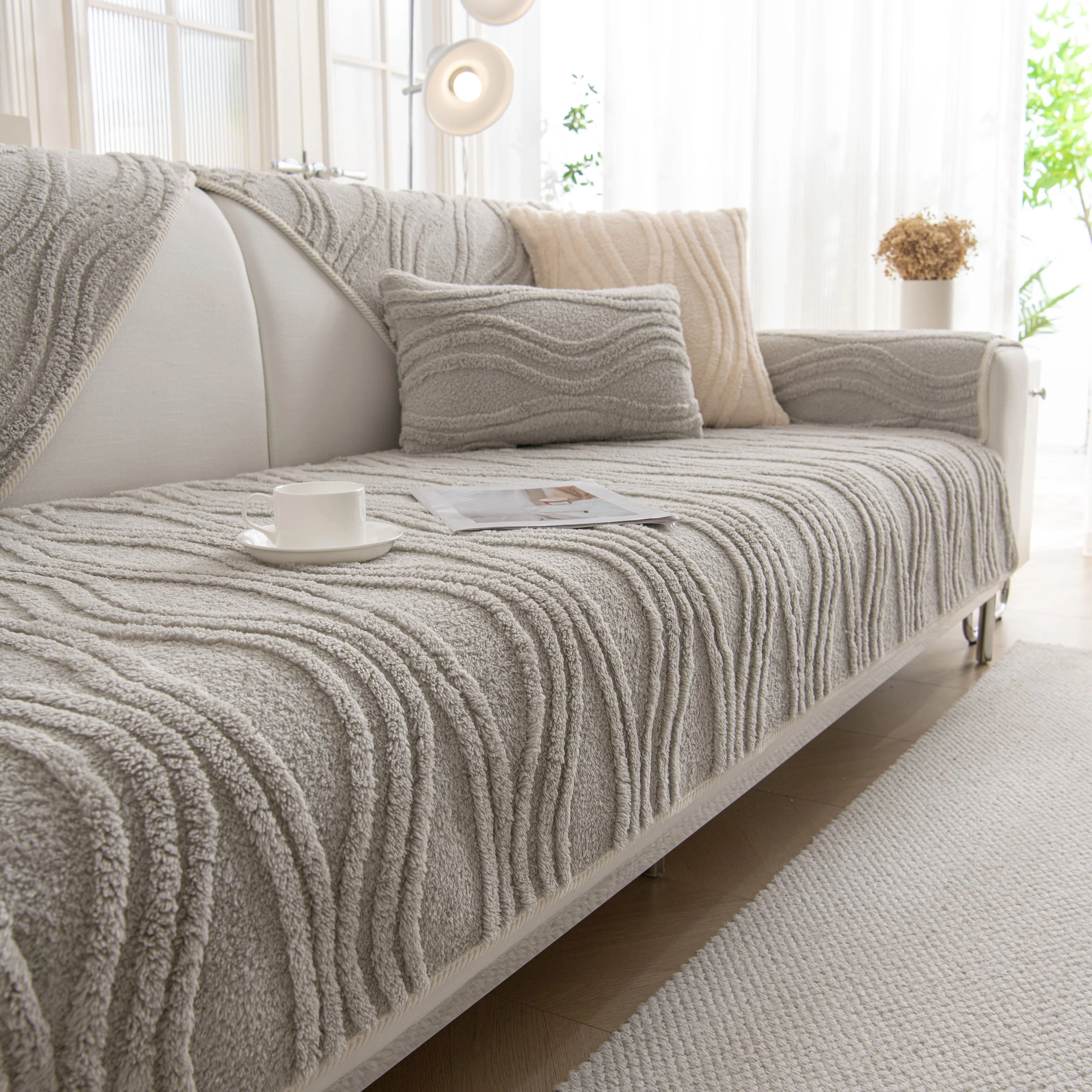 Winter Thickened Non-slip Blanket, Three-Dimensional Embossed Cotton Velvet Sofa Cover - Image 56