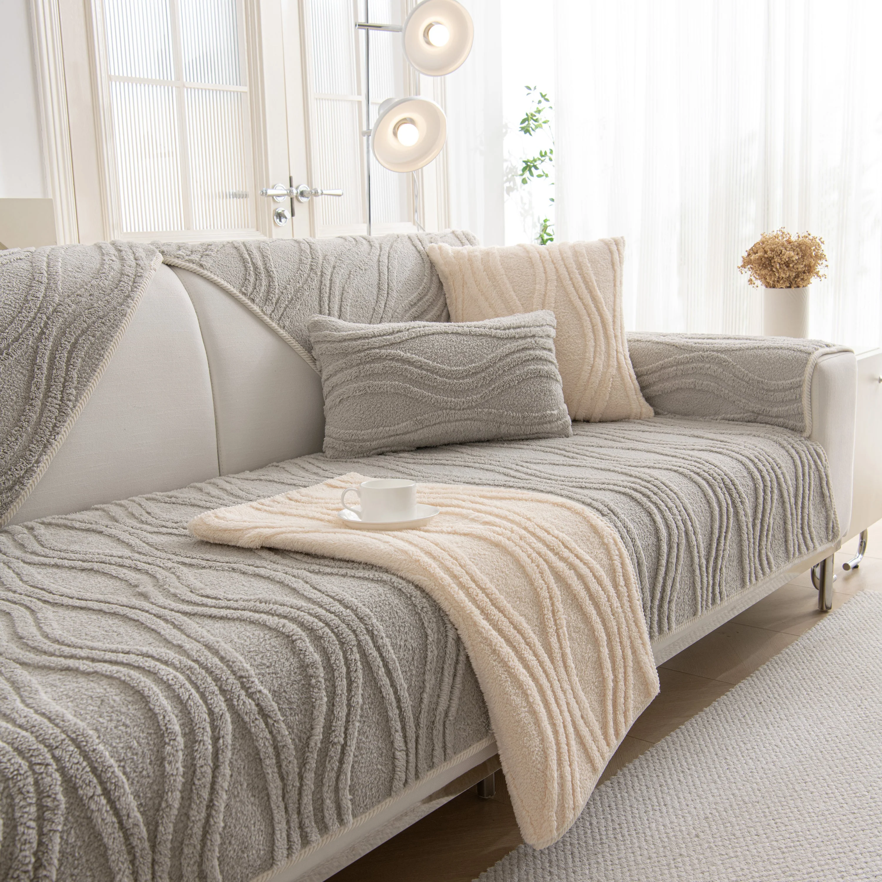 Winter Thickened Non-slip Blanket, Three-Dimensional Embossed Cotton Velvet Sofa Cover - Image 60