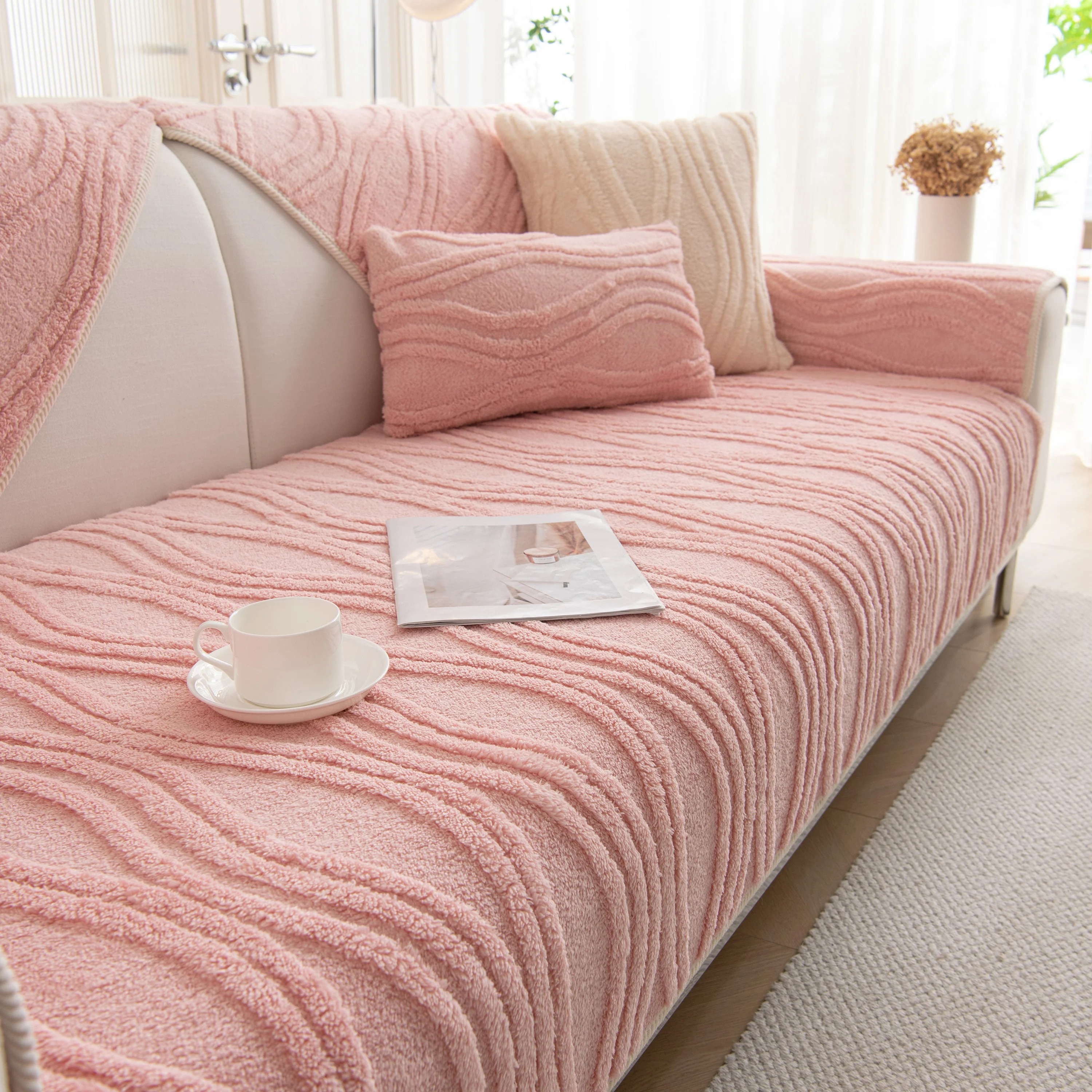 Winter Thickened Non-slip Blanket, Three-Dimensional Embossed Cotton Velvet Sofa Cover - Image 72