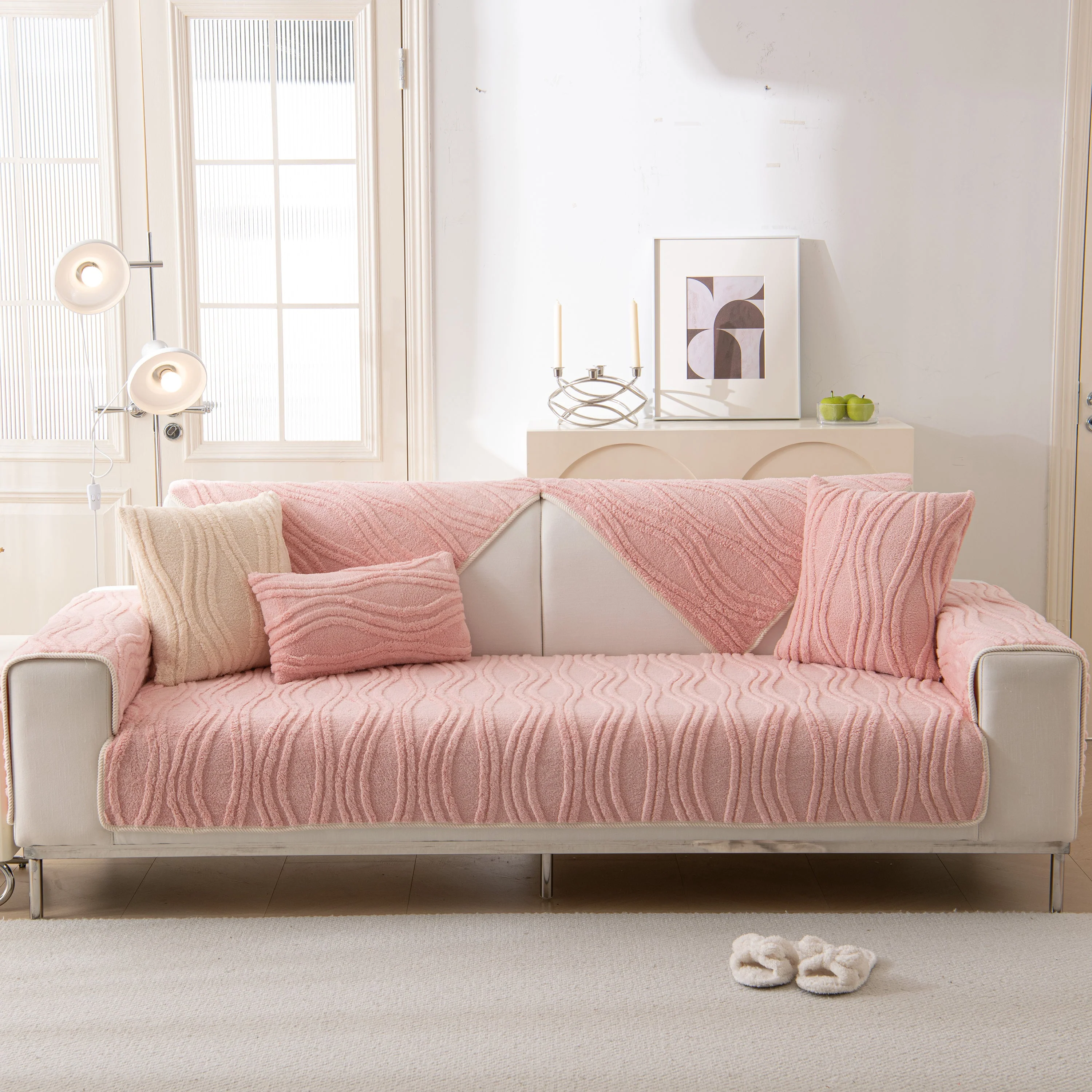 Winter Thickened Non-slip Blanket, Three-Dimensional Embossed Cotton Velvet Sofa Cover - Image 73