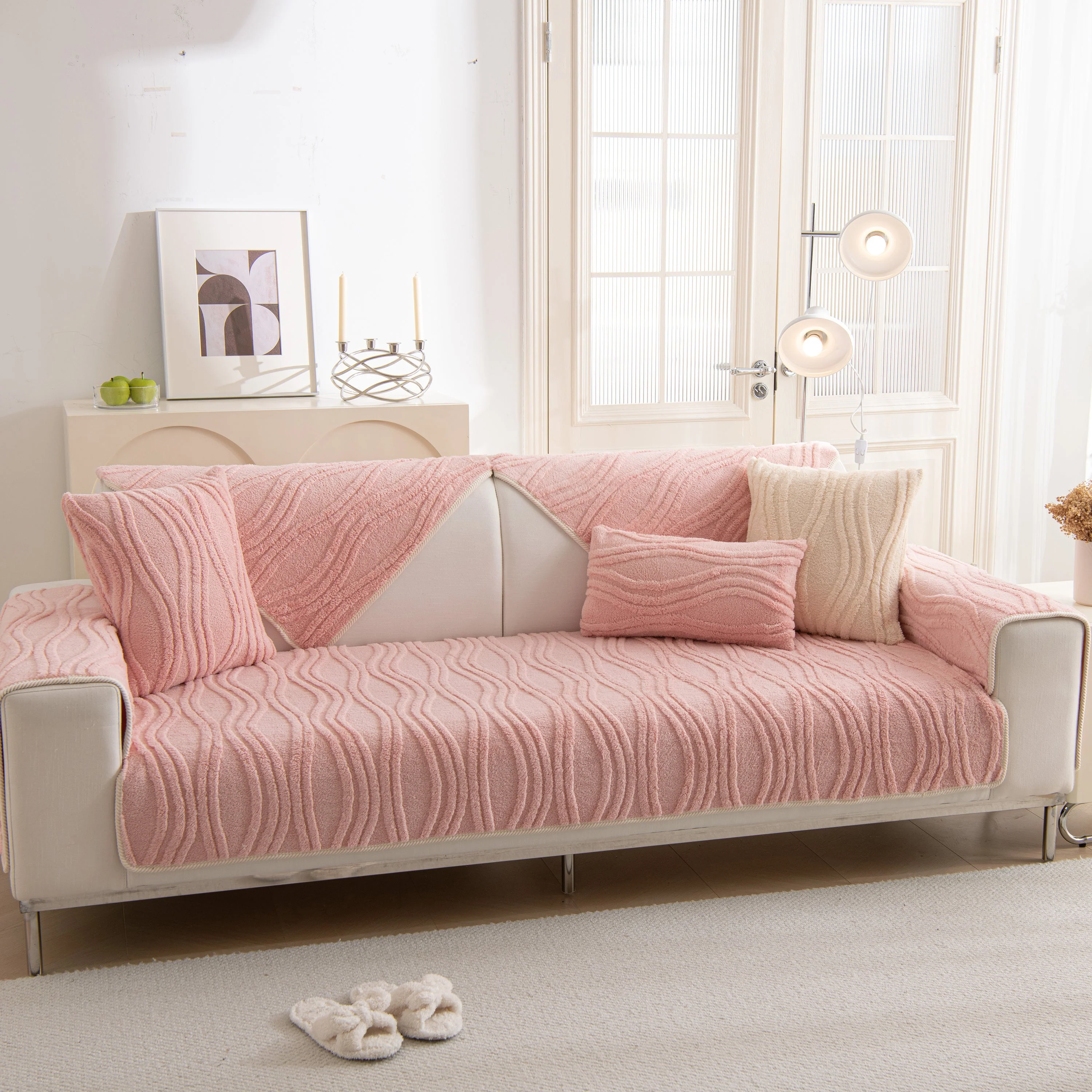 Winter Thickened Non-slip Blanket, Three-Dimensional Embossed Cotton Velvet Sofa Cover - Image 75