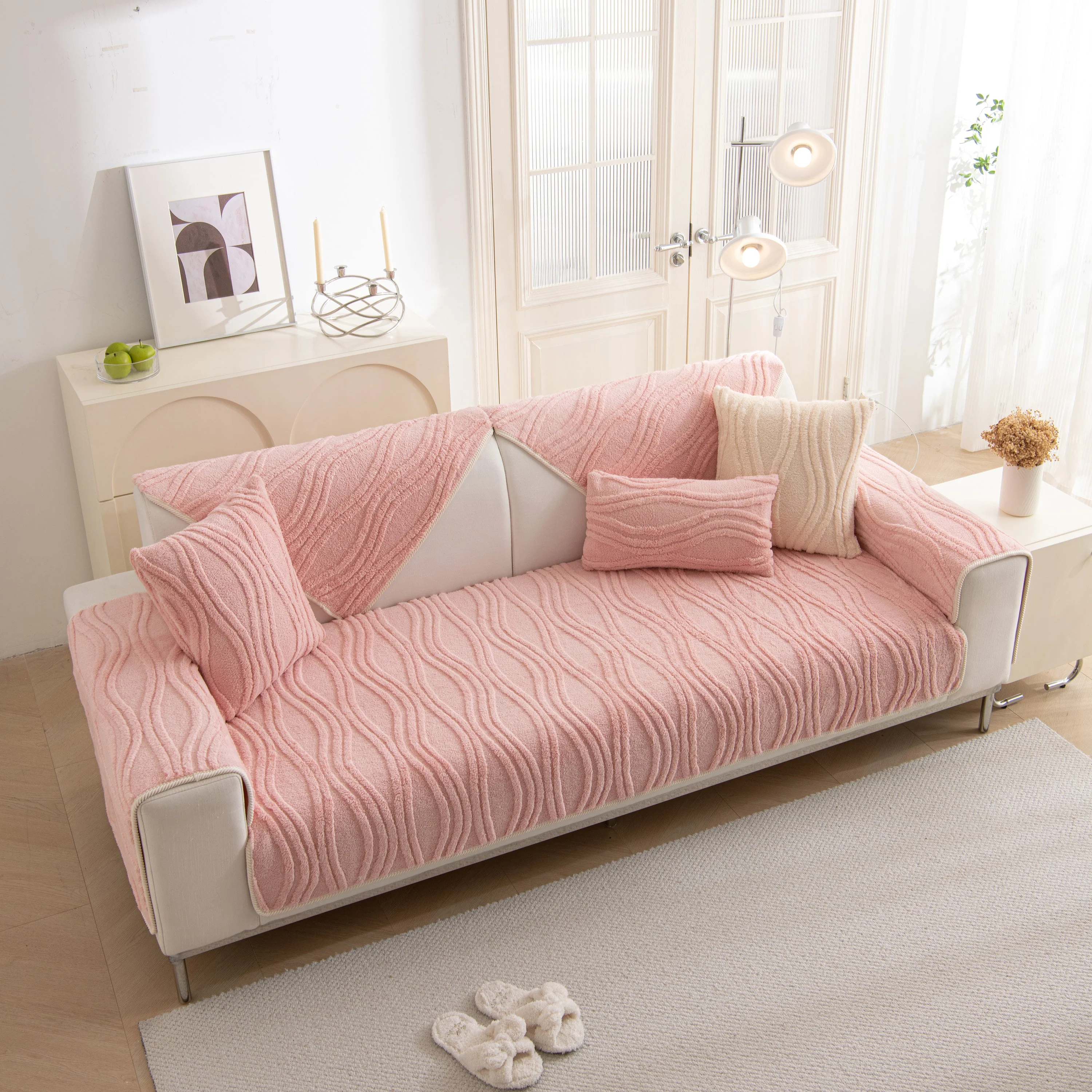 Winter Thickened Non-slip Blanket, Three-Dimensional Embossed Cotton Velvet Sofa Cover - Image 76