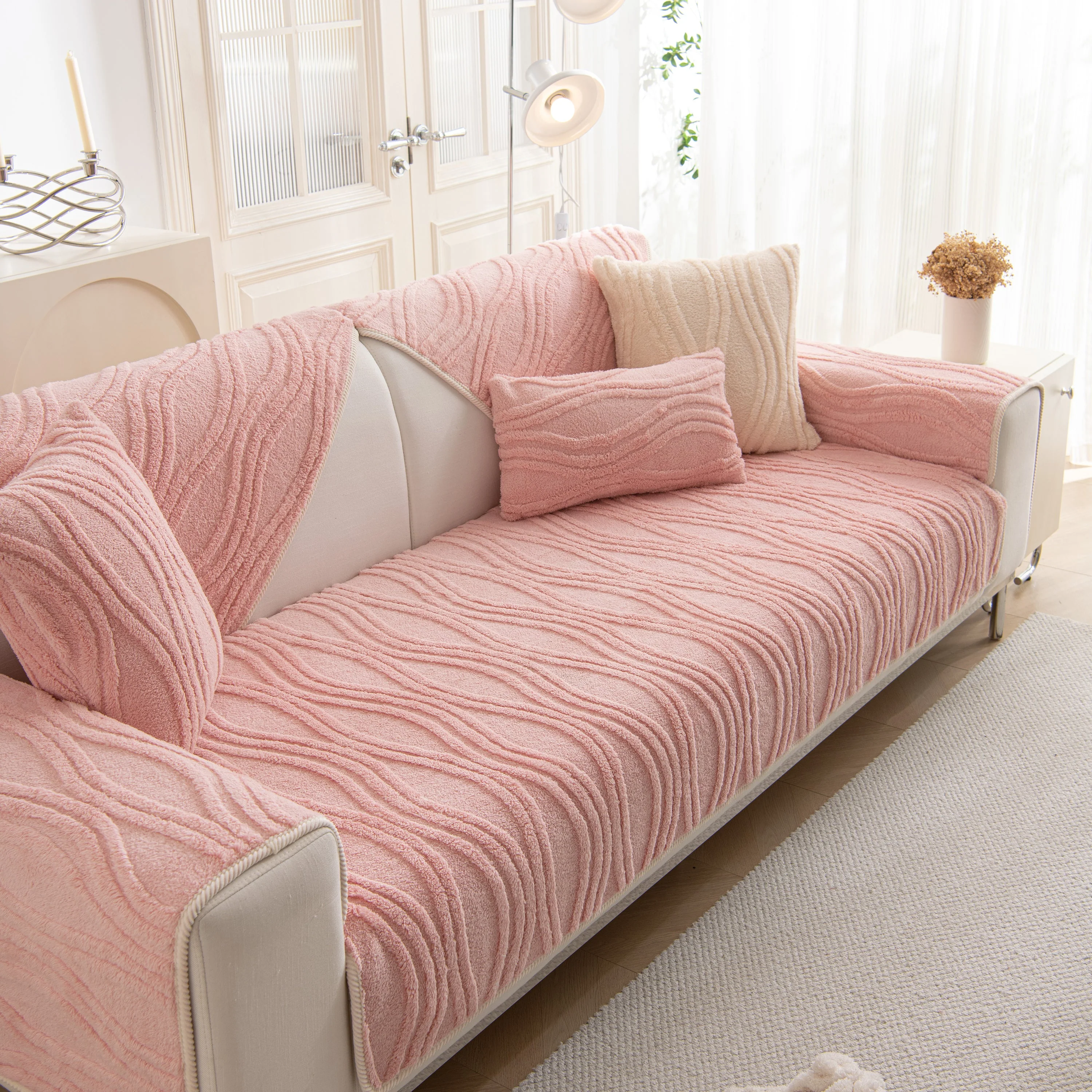 Winter Thickened Non-slip Blanket, Three-Dimensional Embossed Cotton Velvet Sofa Cover - Image 77