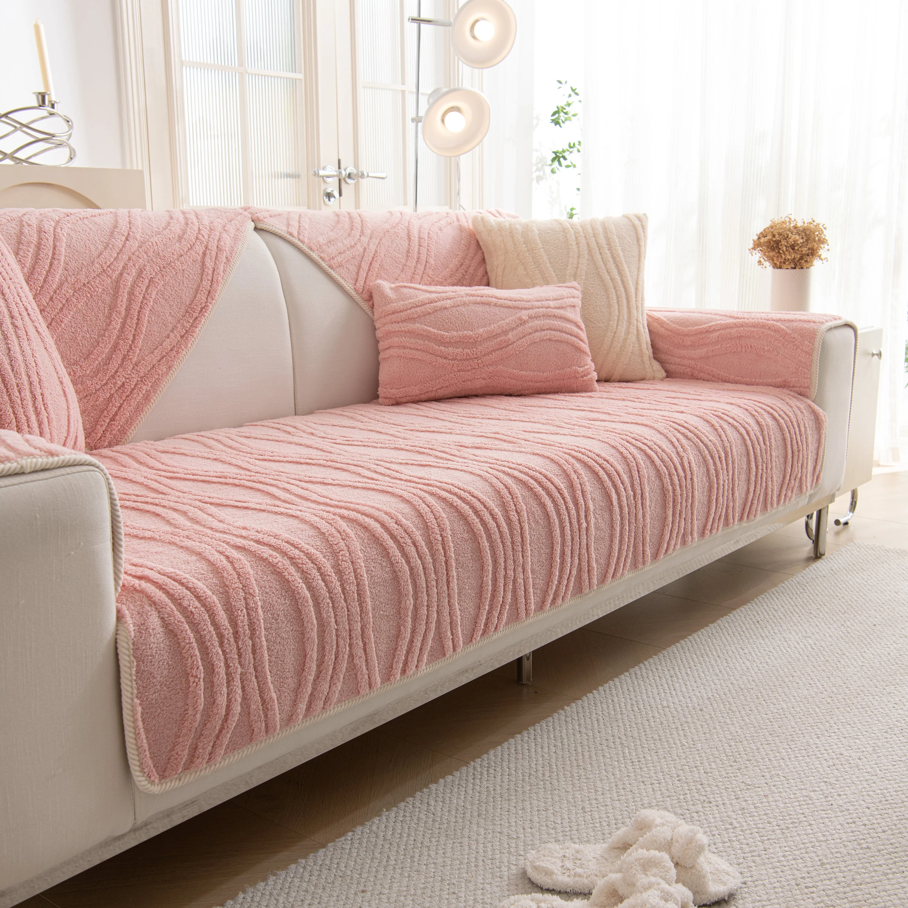 Winter Thickened Non-slip Blanket, Three-Dimensional Embossed Cotton Velvet Sofa Cover - Image 78