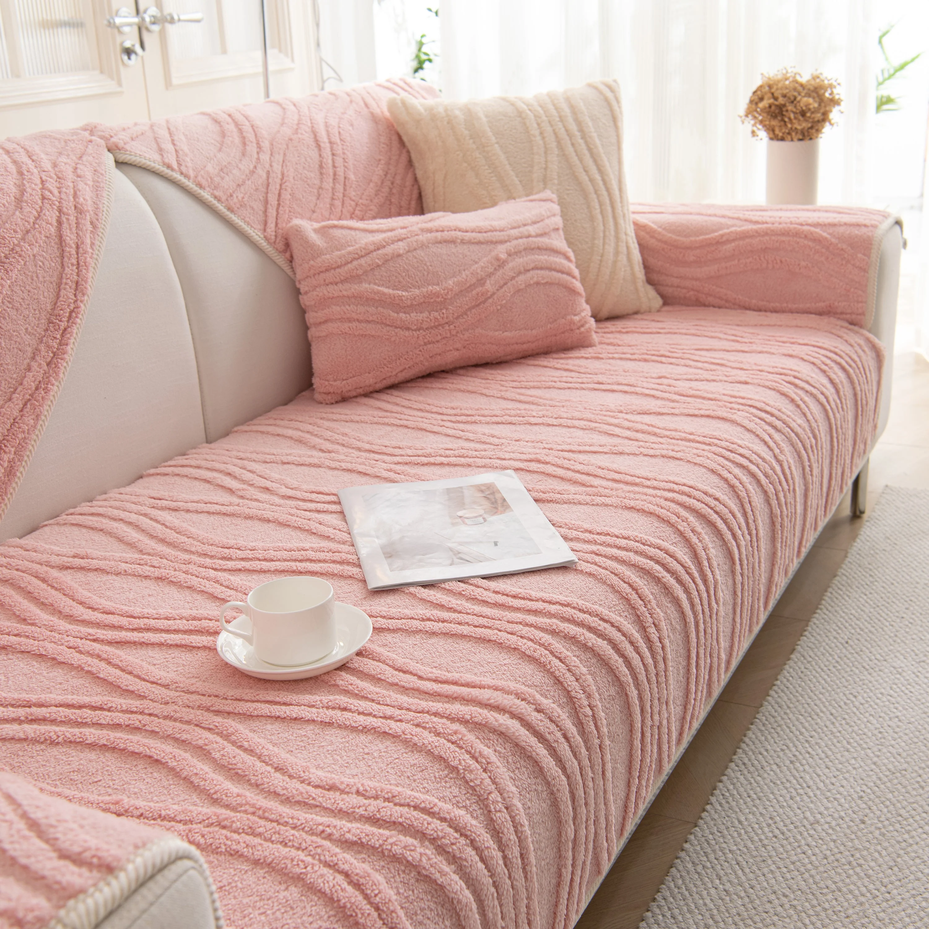 Winter Thickened Non-slip Blanket, Three-Dimensional Embossed Cotton Velvet Sofa Cover - Image 81