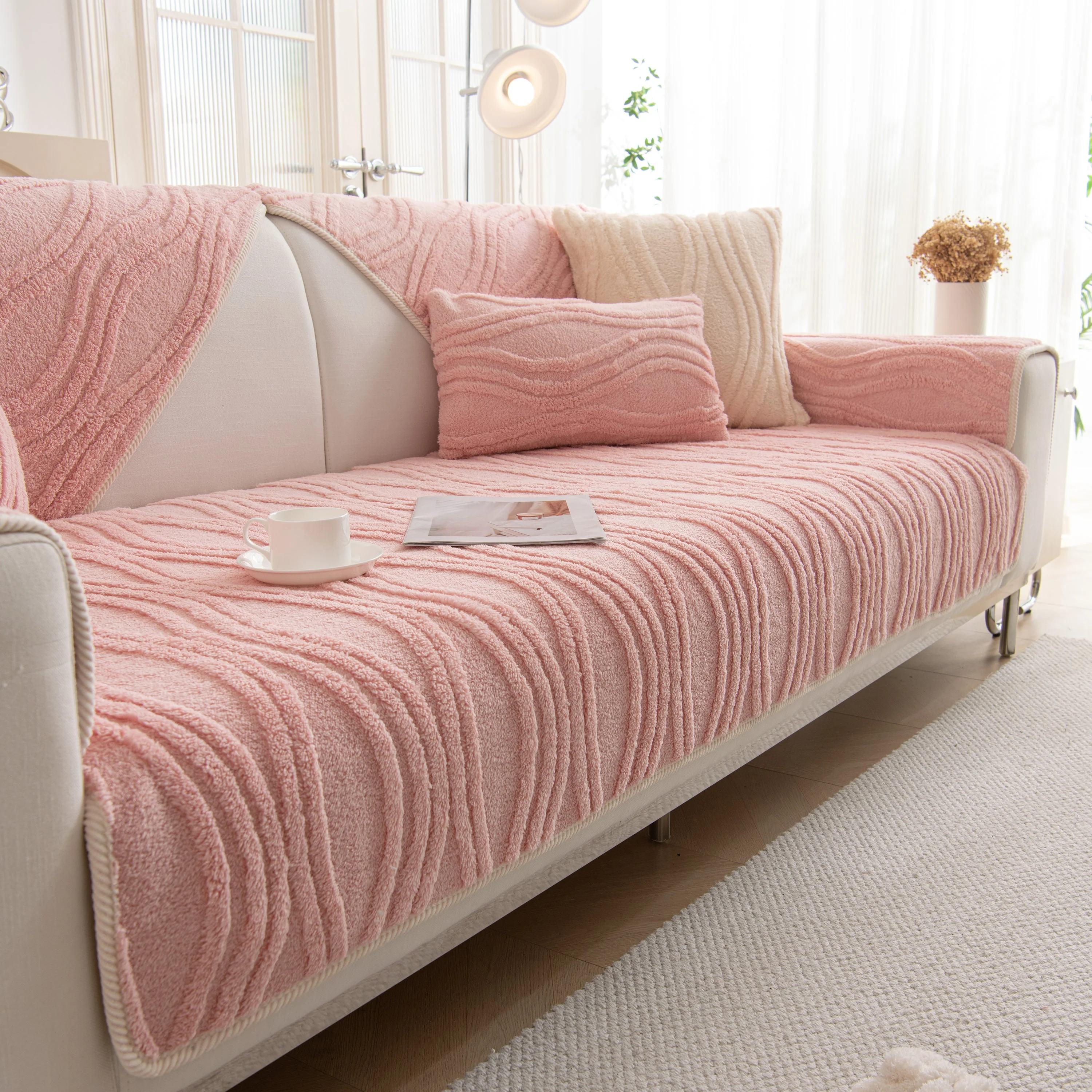 Winter Thickened Non-slip Blanket, Three-Dimensional Embossed Cotton Velvet Sofa Cover - Image 82