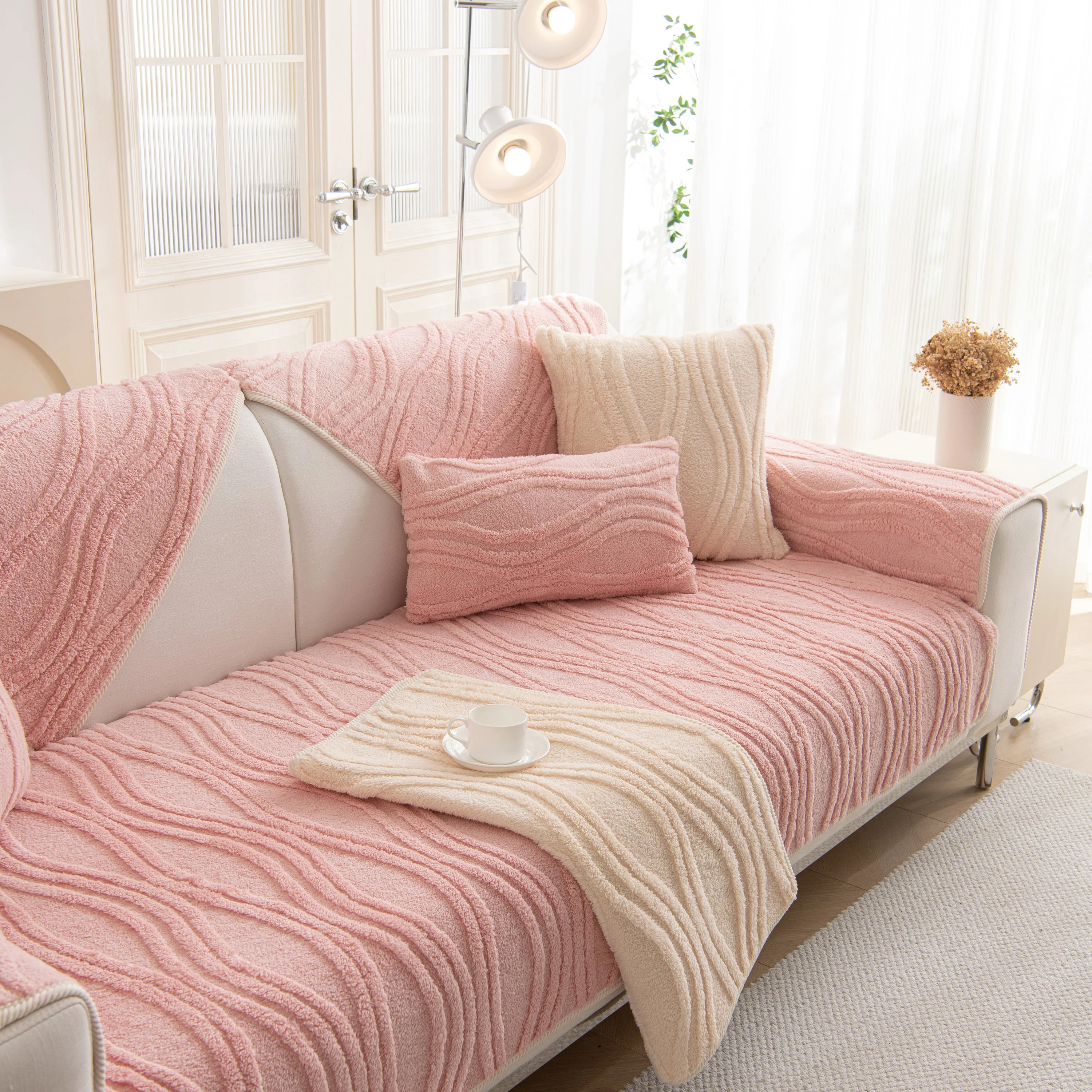 Winter Thickened Non-slip Blanket, Three-Dimensional Embossed Cotton Velvet Sofa Cover - Image 84