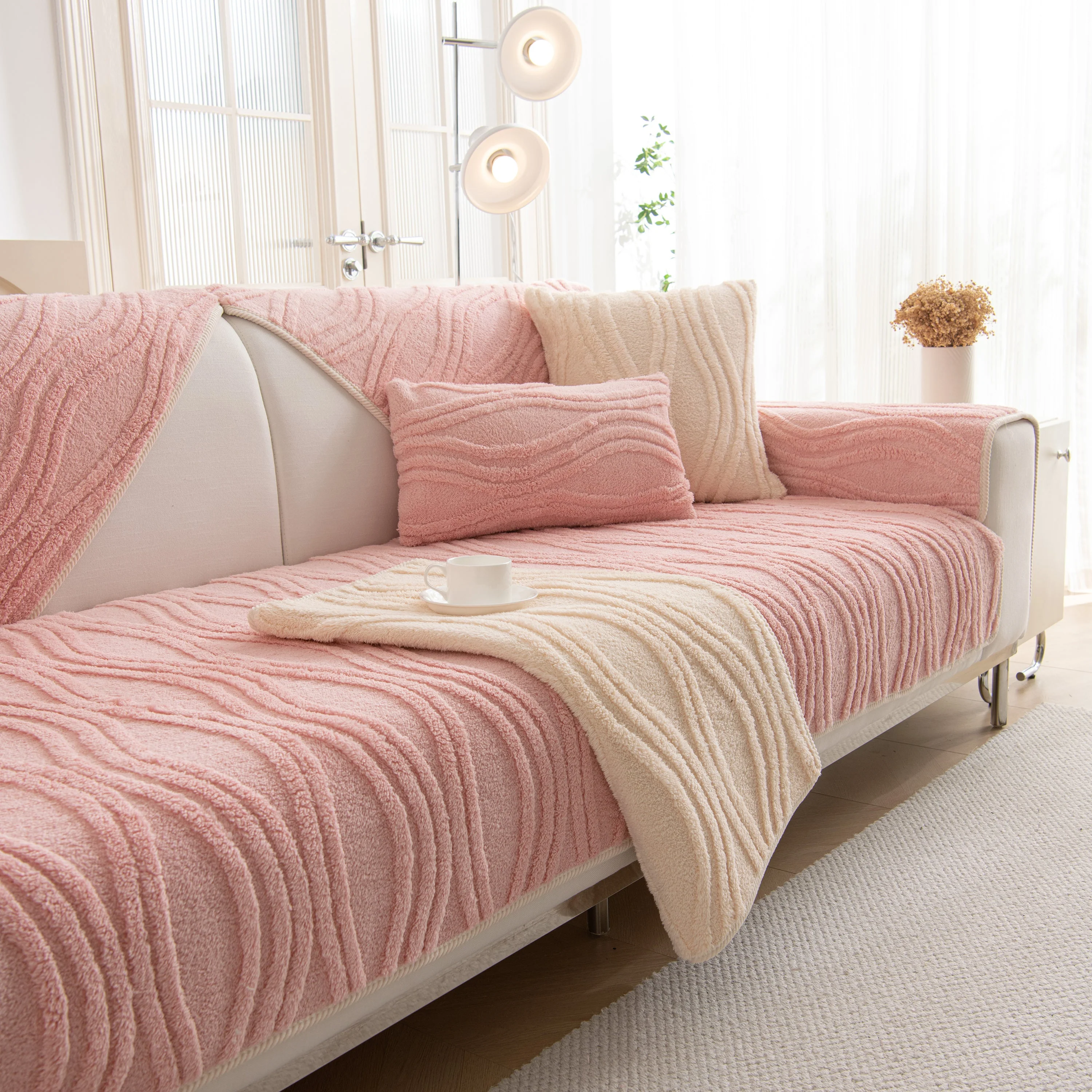 Winter Thickened Non-slip Blanket, Three-Dimensional Embossed Cotton Velvet Sofa Cover - Image 85