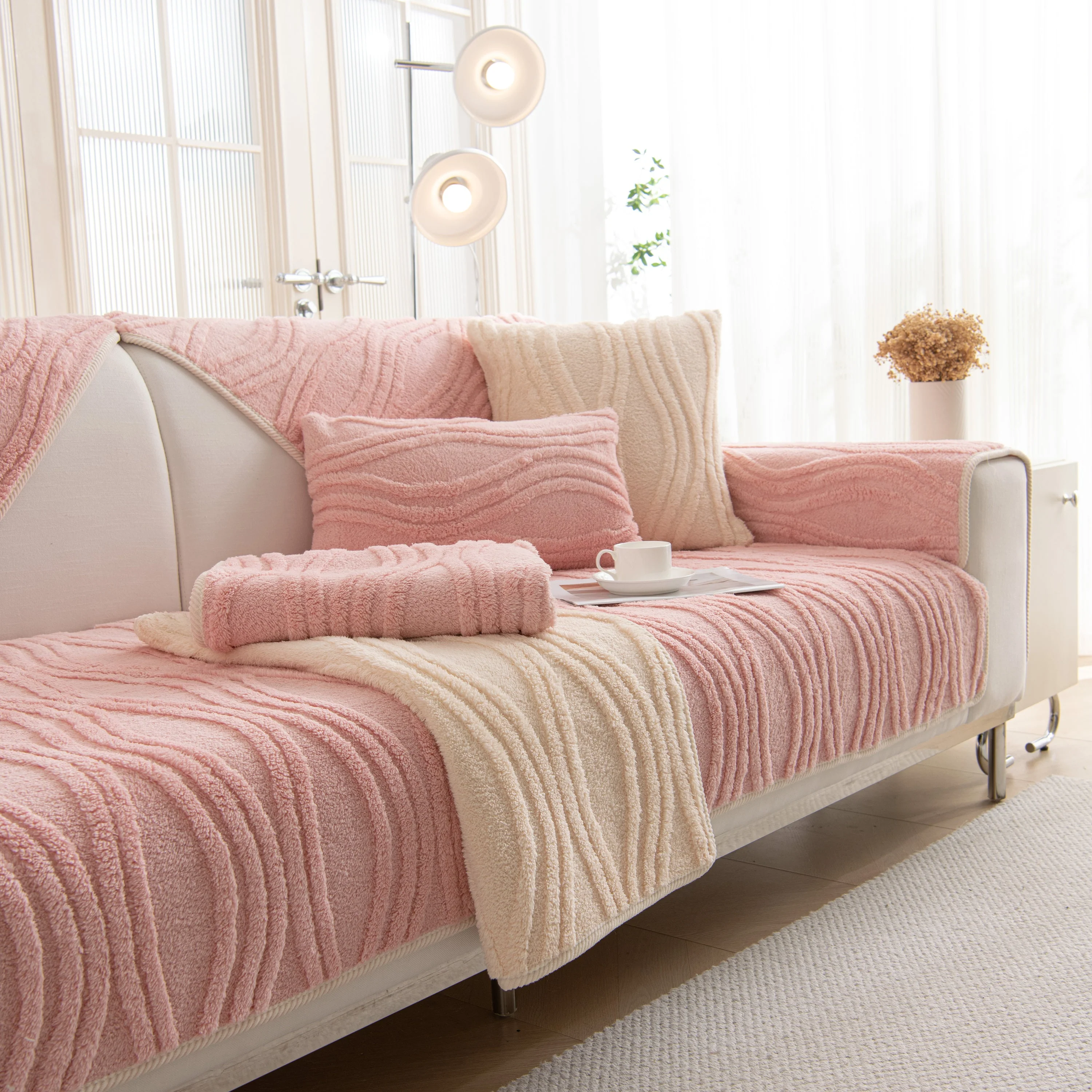 Winter Thickened Non-slip Blanket, Three-Dimensional Embossed Cotton Velvet Sofa Cover - Image 86