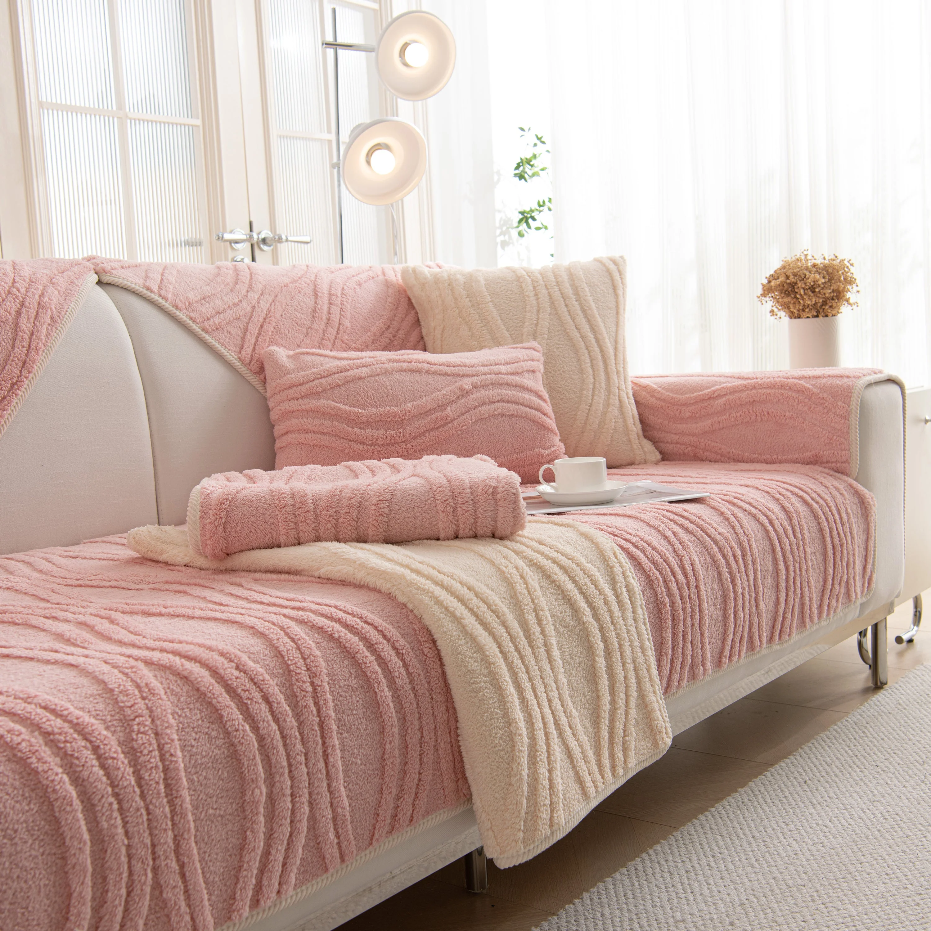 Winter Thickened Non-slip Blanket, Three-Dimensional Embossed Cotton Velvet Sofa Cover - Image 87