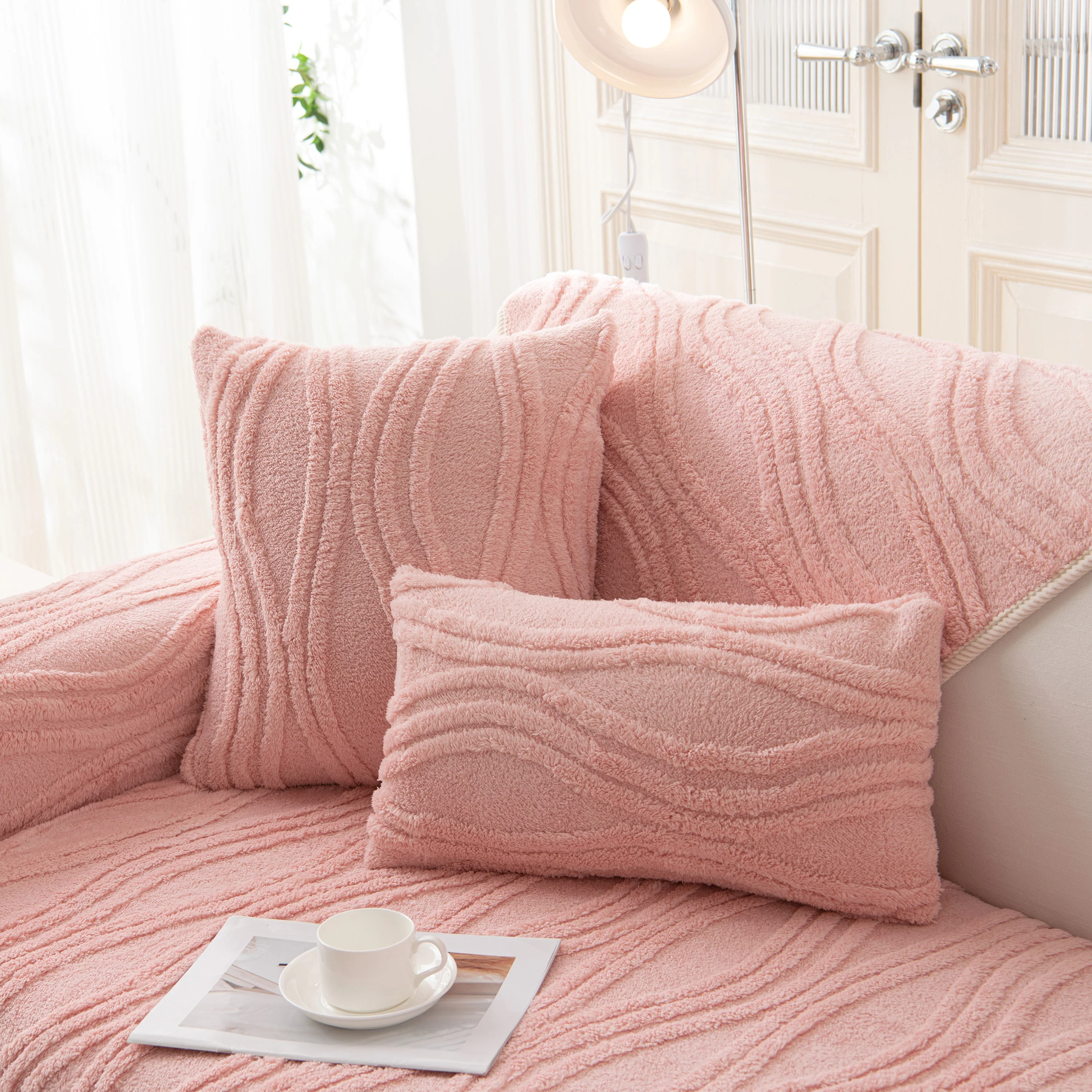 Winter Thickened Non-slip Blanket, Three-Dimensional Embossed Cotton Velvet Sofa Cover - Image 89