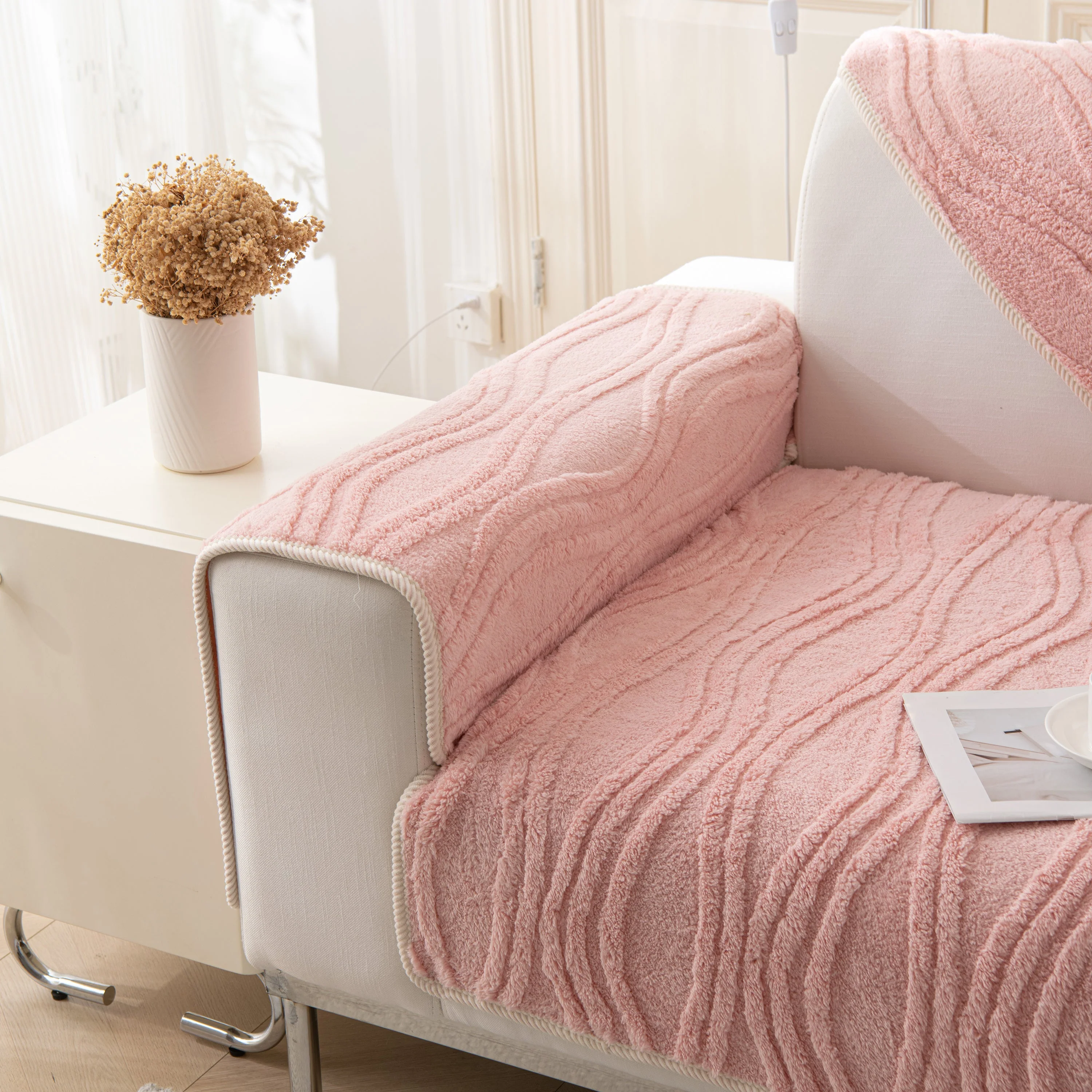 Winter Thickened Non-slip Blanket, Three-Dimensional Embossed Cotton Velvet Sofa Cover - Image 91